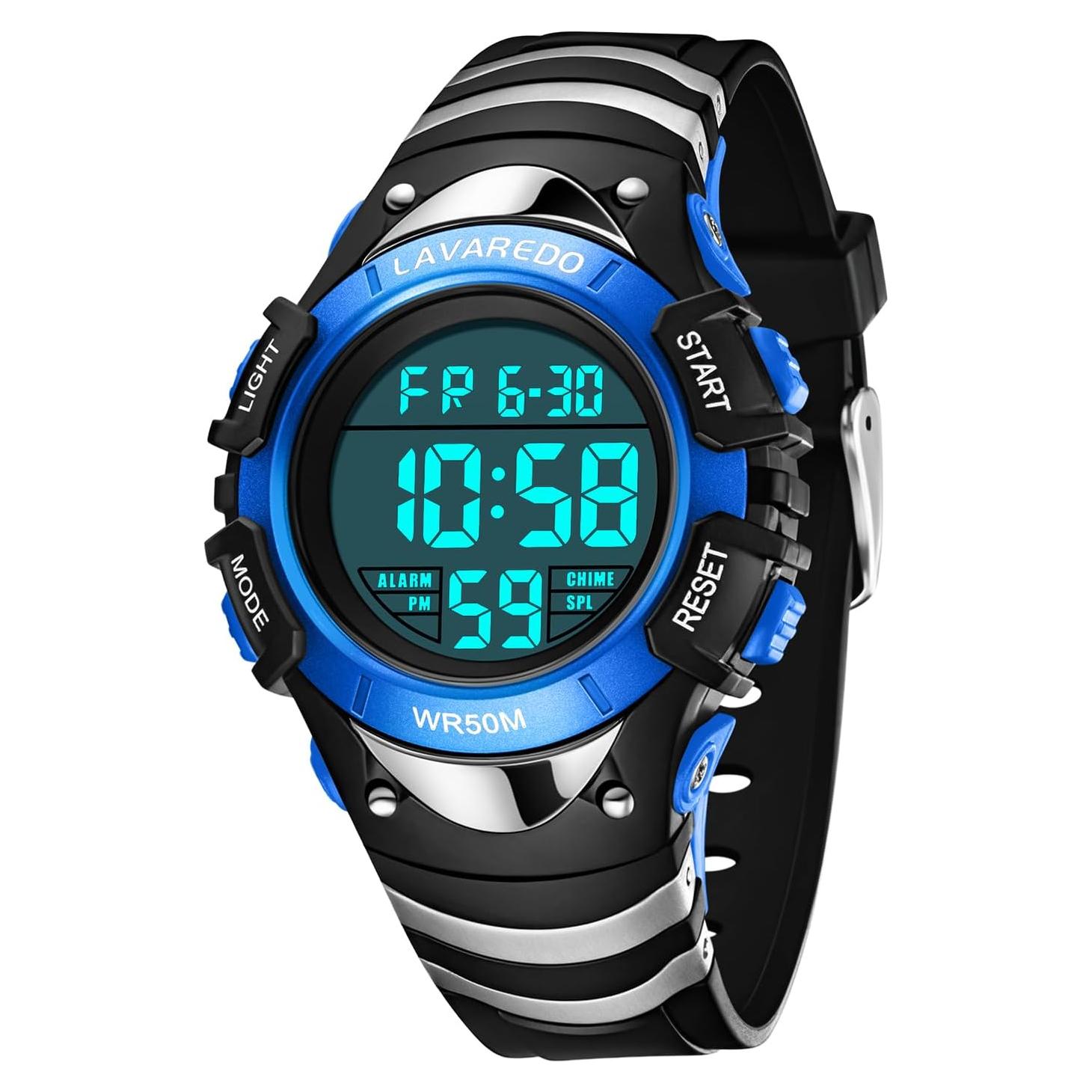 Reloj Digital Deportivo para Niños L8812 Azul Impermeable