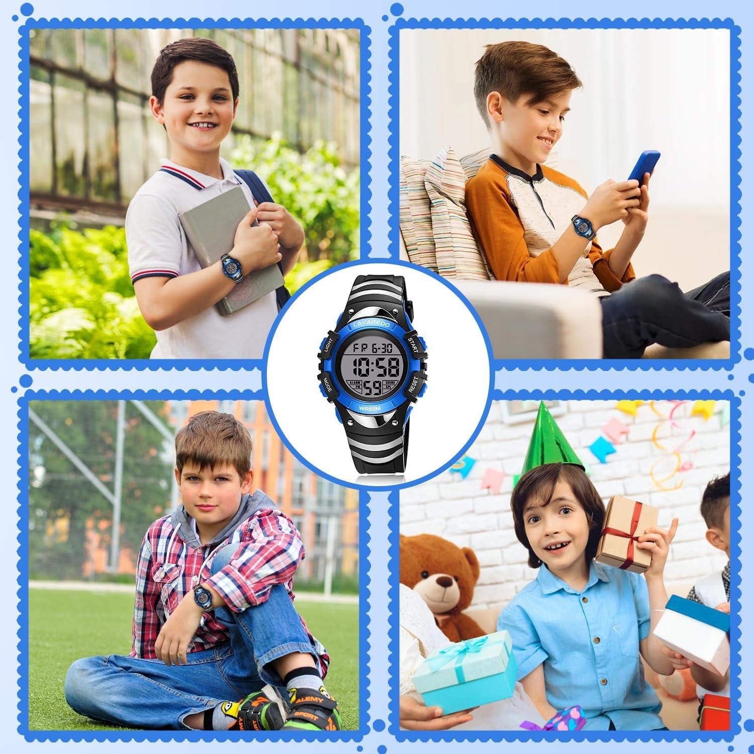 Reloj Digital Deportivo para Niños L8812 Azul Impermeable