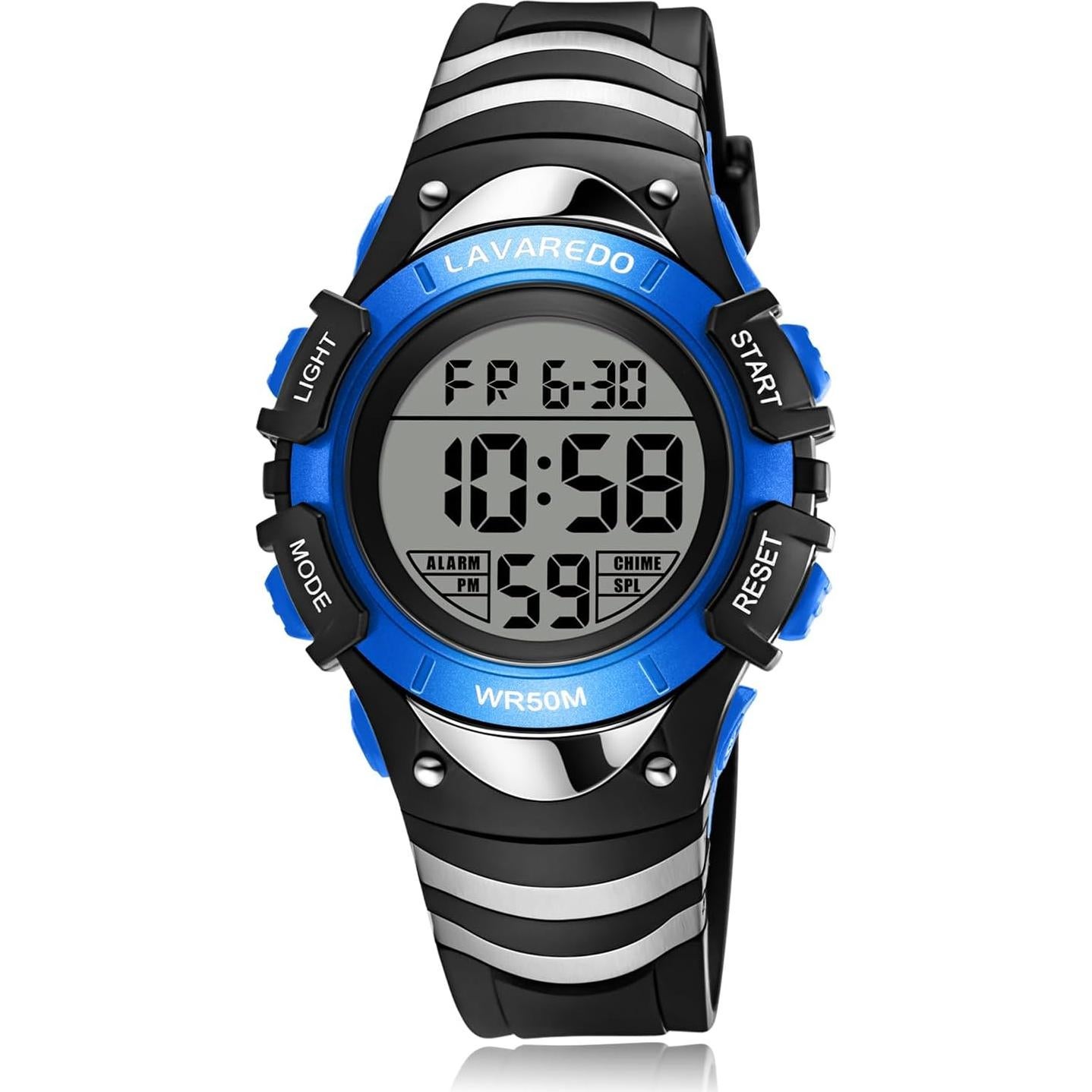 Reloj Digital Deportivo para Niños L8812 Azul Impermeable