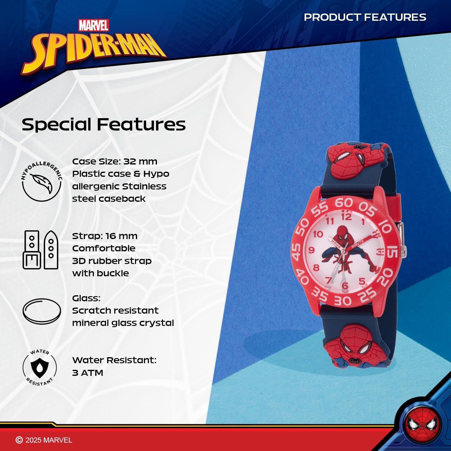 Reloj Marvel Spiderman para Niños 32mm - Aprender a Decir la Hora