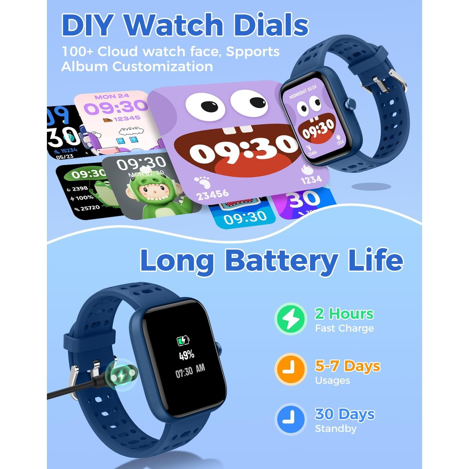 Reloj Inteligente para Niños ENOMIR Brillante 1.83" IP68