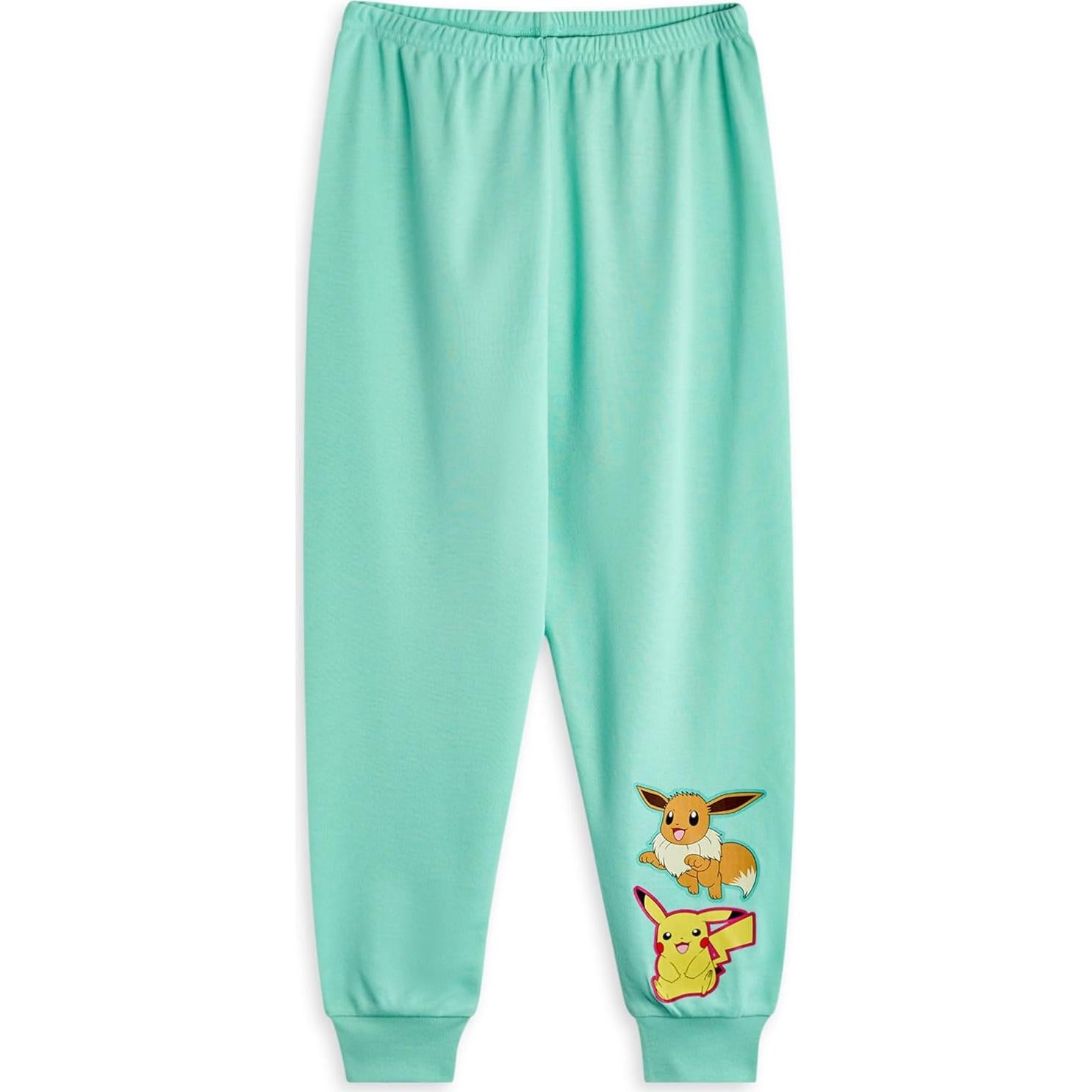 Conjunto de Pijamas Niñas Pokémon Pikachu Eevee Rosa Verde 4-5T