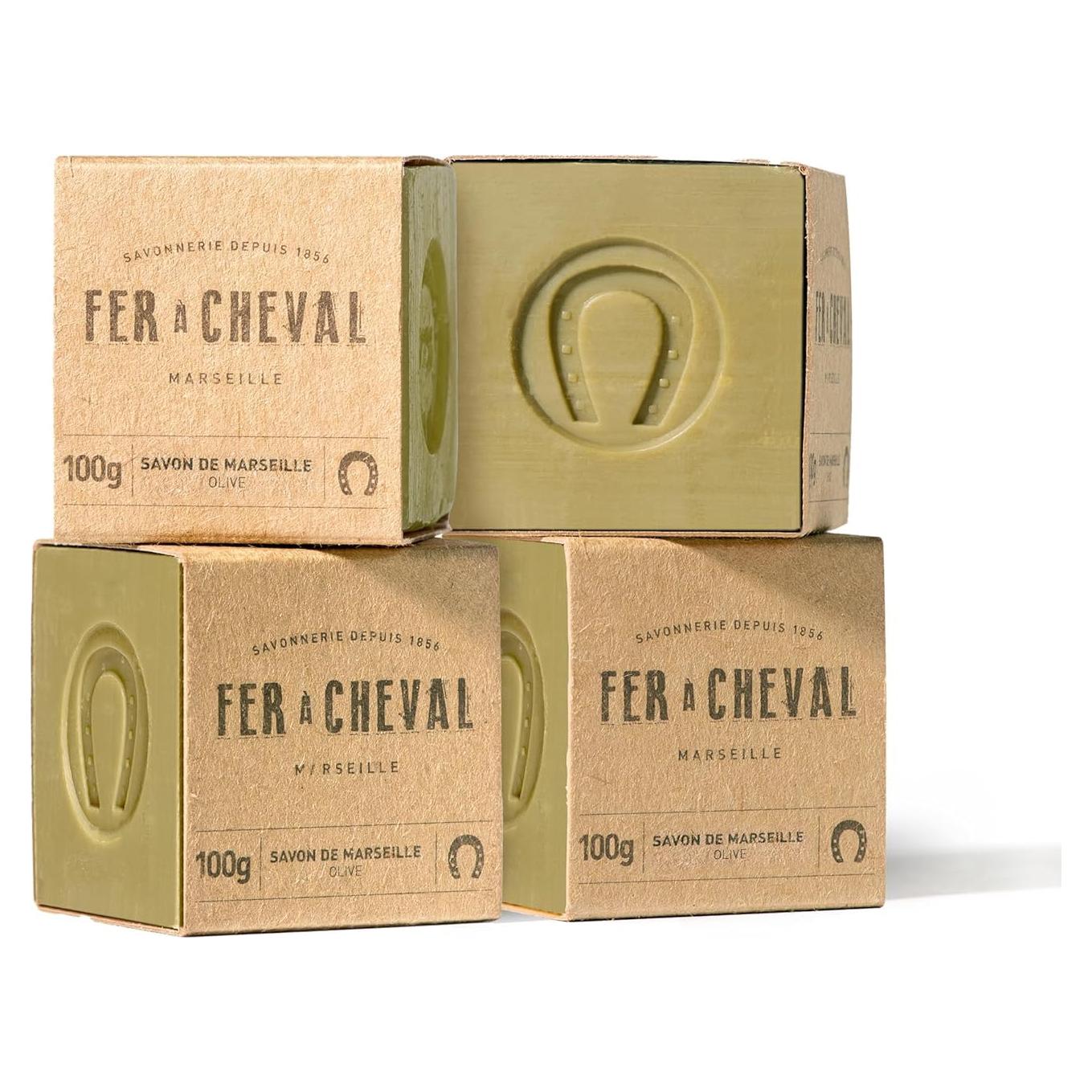 Jabón de Marsella Fer à Cheval 100g - Aceite de Oliva, 4 Piezas