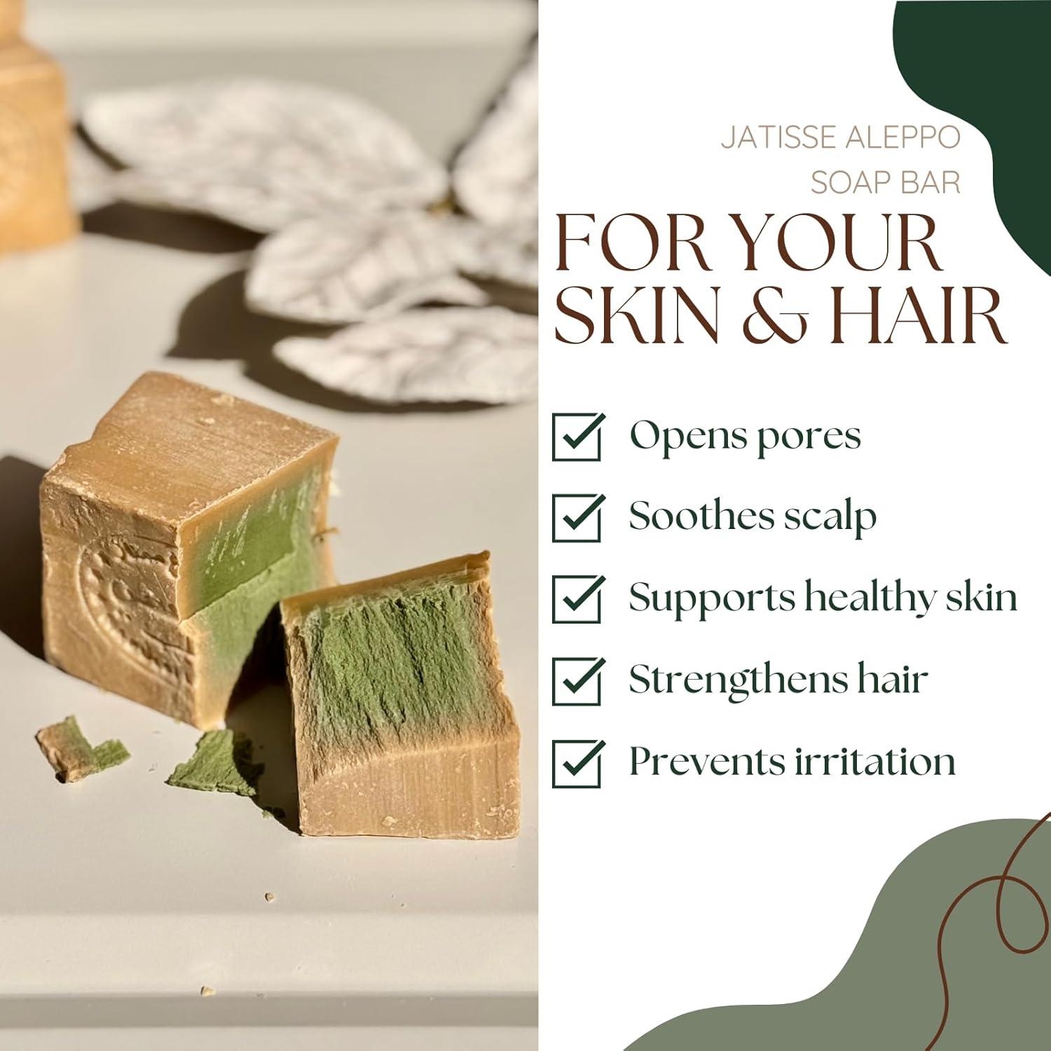 Jabón de Aleppo Jatisse 198 g Natural Vegano Hidratante