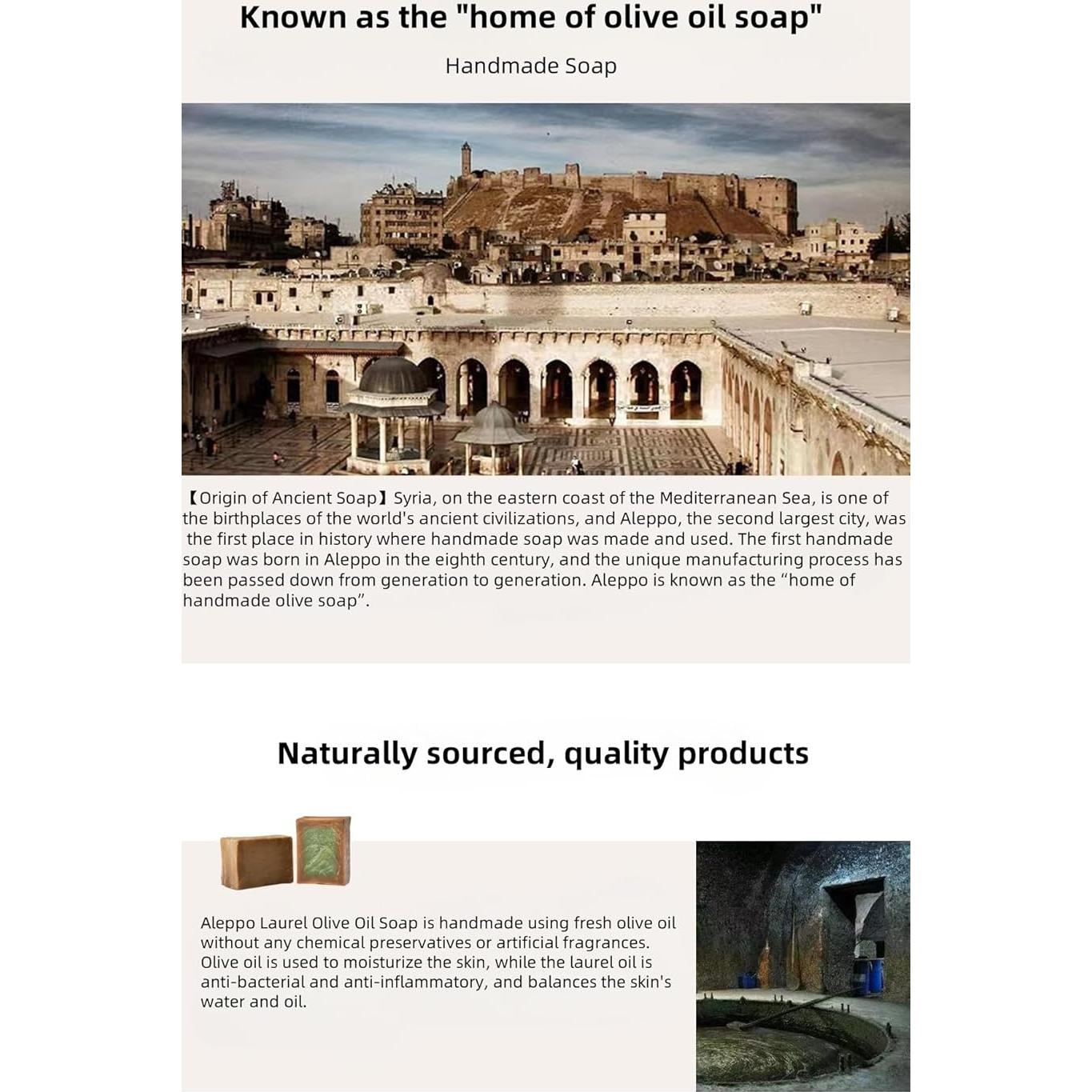 Jabón Artesanal de Aleppo Yzak 180g - Aceite de Oliva y Laurel