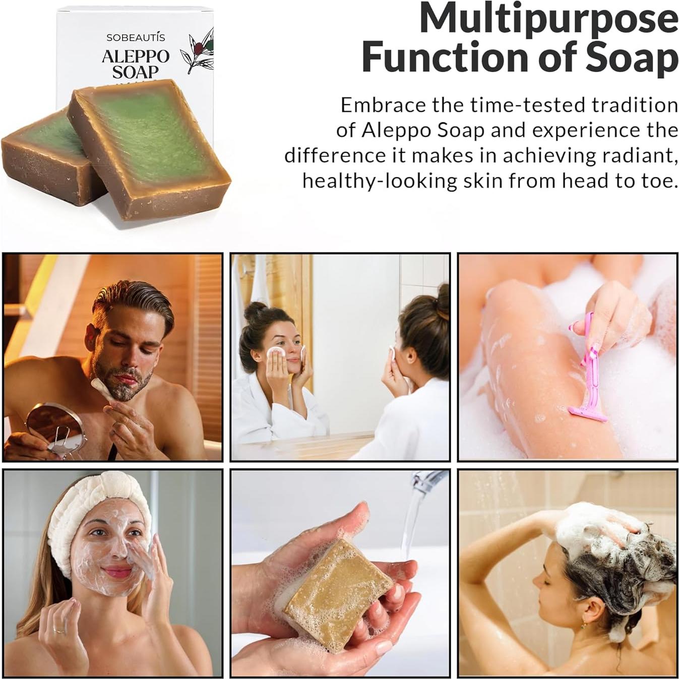 Jabón Natural de Aleppo Sobeautis 40% Laurel 60% Oliva 140g