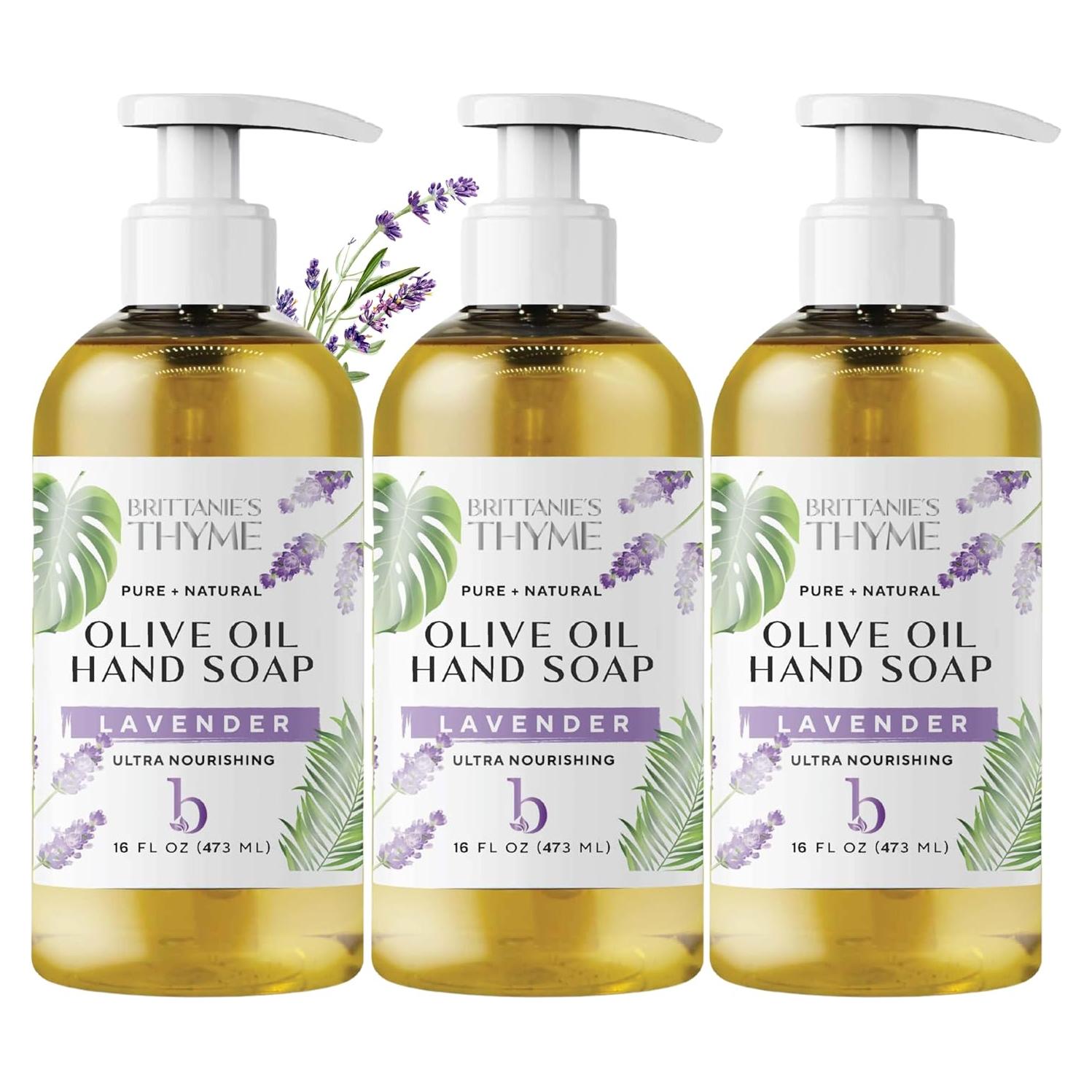 Jabón Líquido Vegano Brittanie Lavanda 3x0.47L Aceite de Oliva