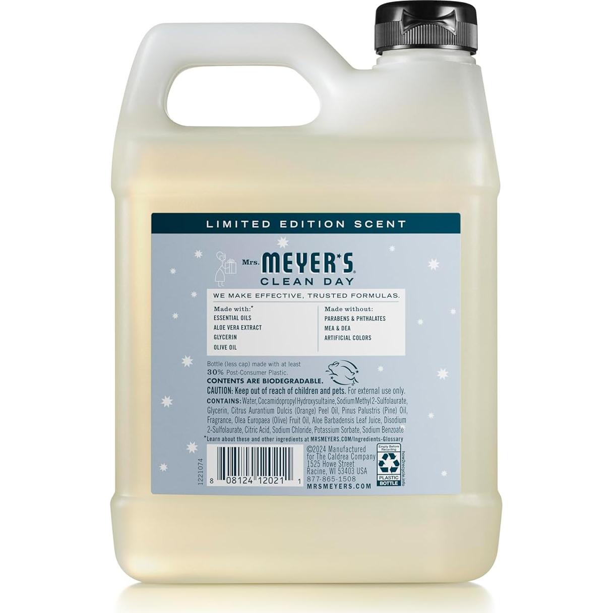 Recarga Jabón Líquido para Manos Mrs. Meyer's Copo de Nieve 980ml