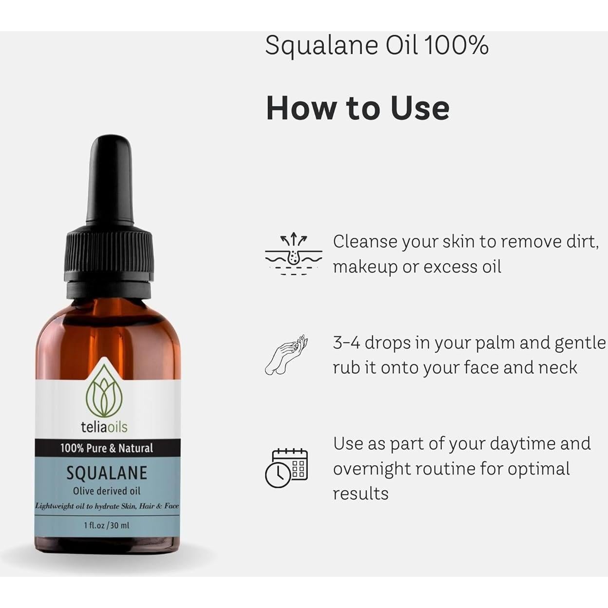 Aceite de Squalano TeliaOils 130g - Hidratante Facial Natural