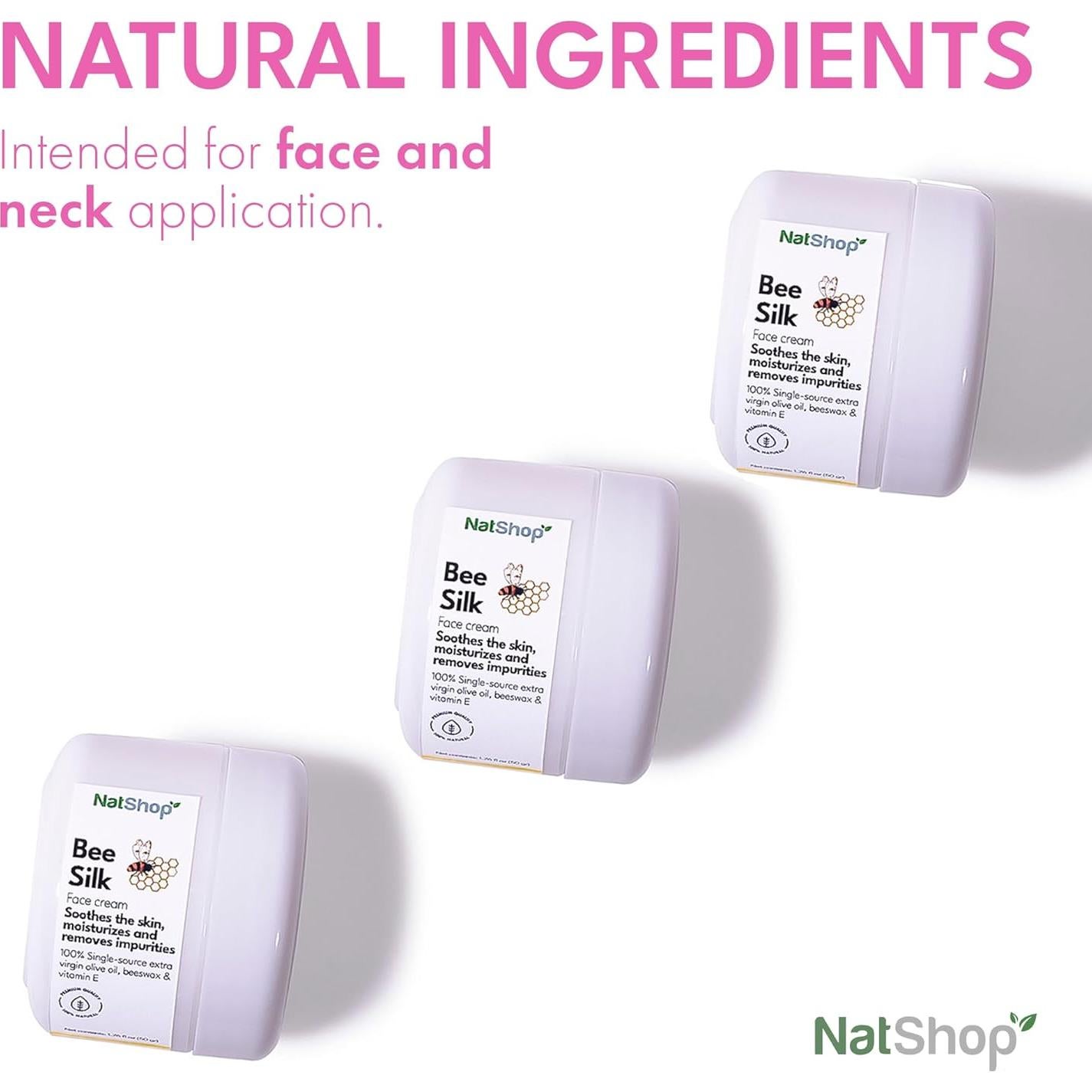 Crema Facial Hidratante NatShop Bee Silk 50g Aceite de Oliva