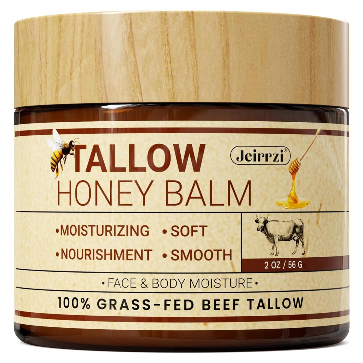 Bálsamo Hidratante Facial y Corporal Jeirrzi 56.7g - Grasa de Res Alimentada con Pasto y Miel
