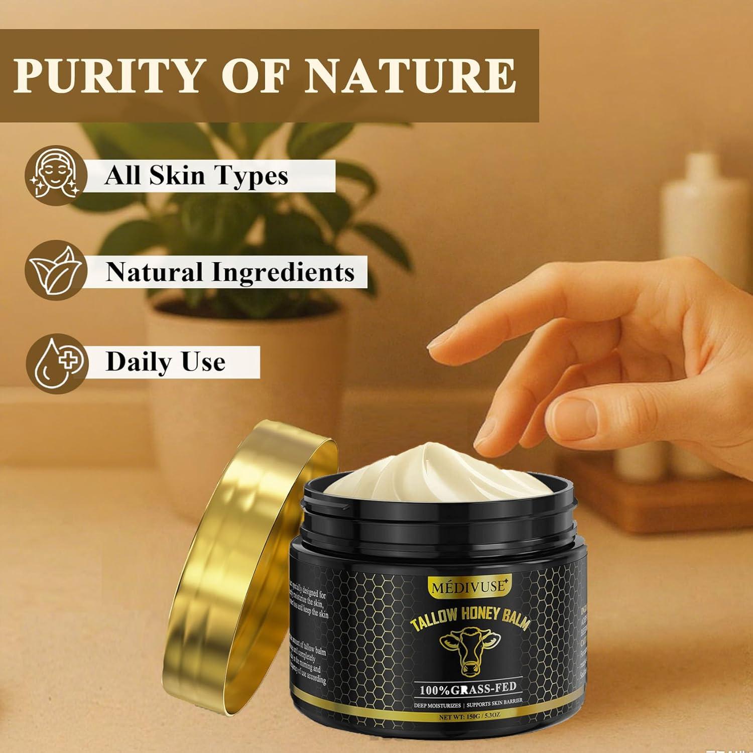 Bálsamo de Sebo de Res y Miel MediVuse 150g - Hidratante Natural