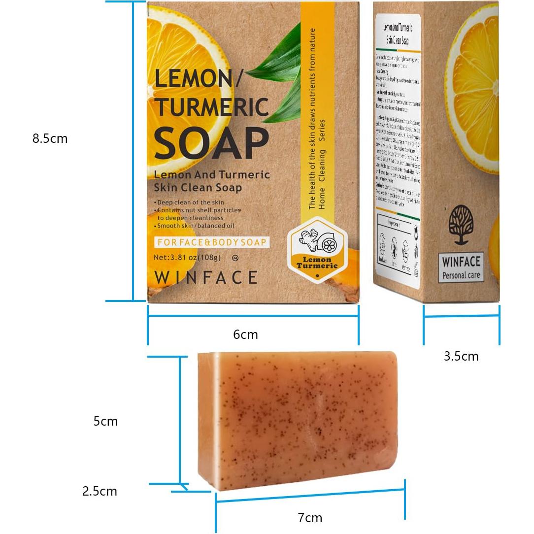 Jabón de Limón y Cúrcuma WINFACE - Paquete de 5 unidades