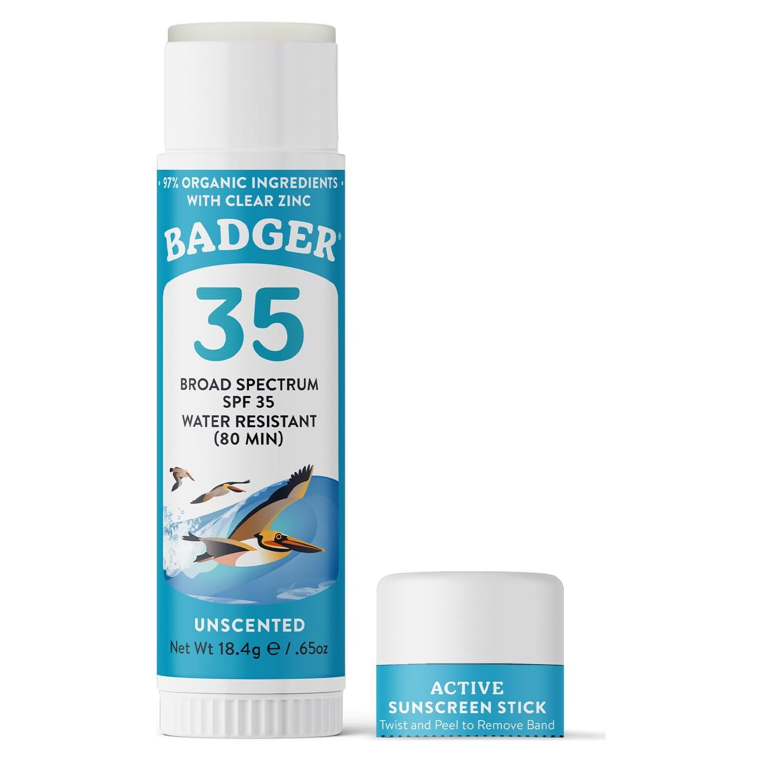 Badger Stick Protector Solar Mineral Facial SPF 35 18.6g