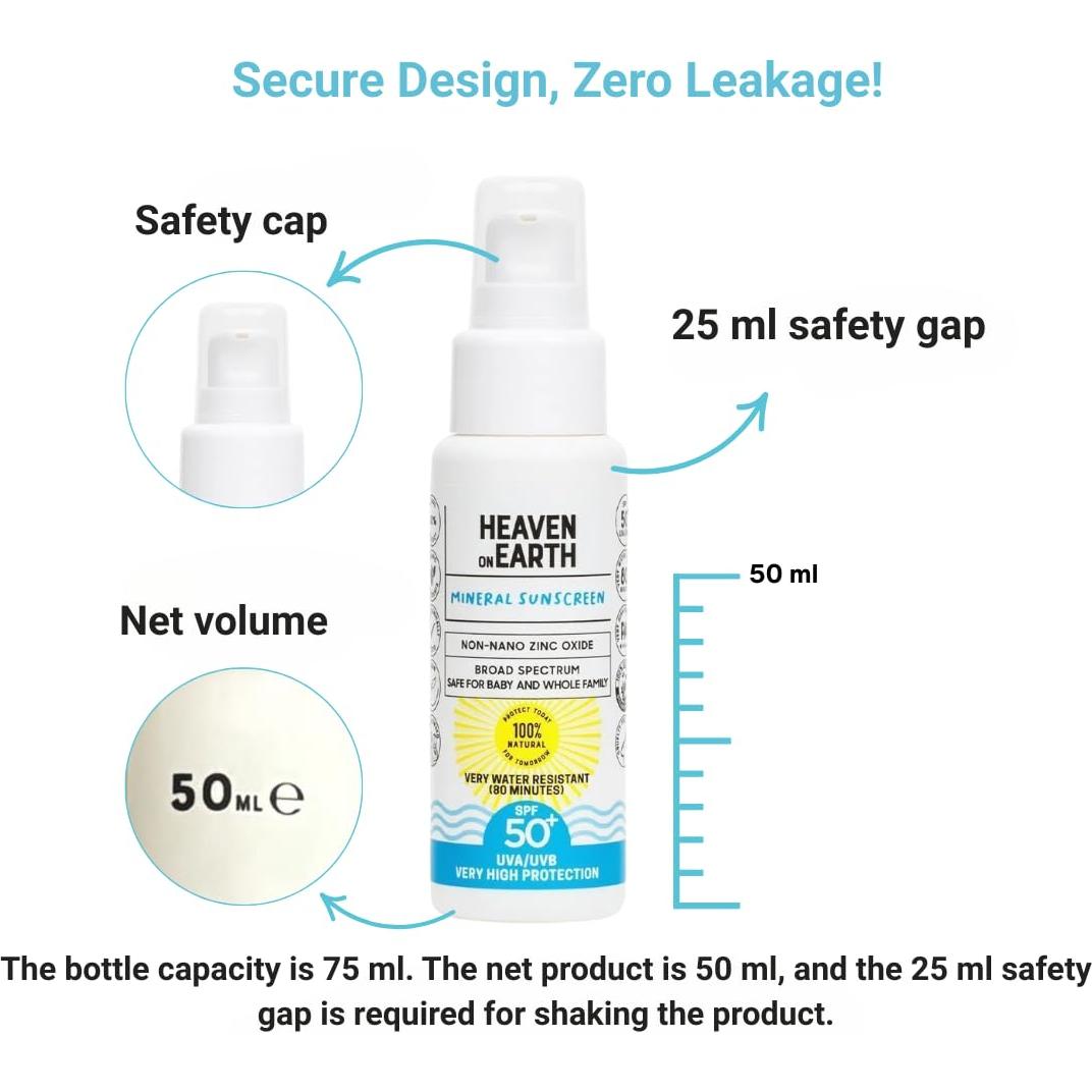 Protector Solar Mineral SPF 50+ Heaven on Earth 50ml