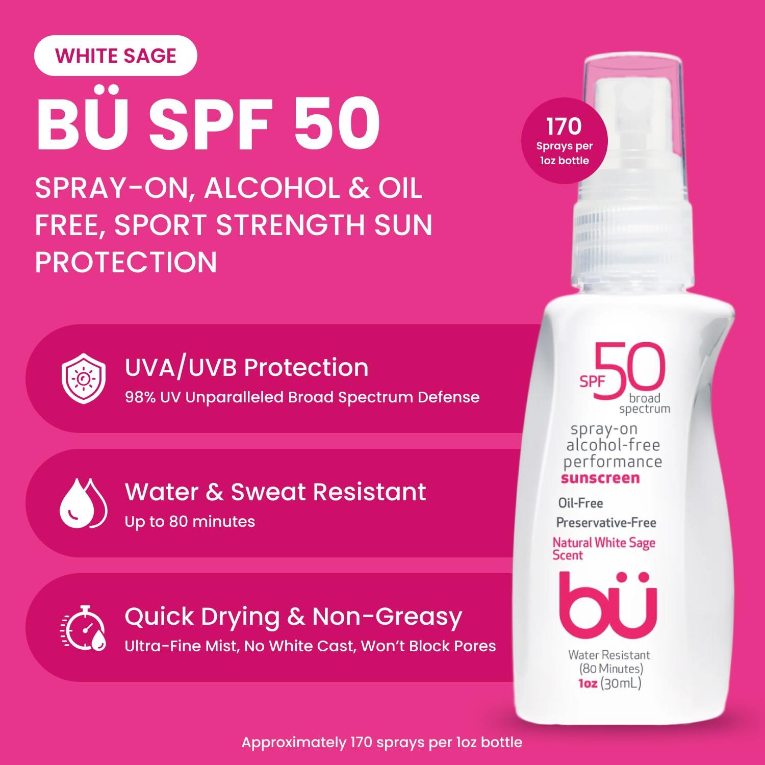 BU Spray Solar SPF 50 Salvia Blanca 29.57 ml Piel Sensible