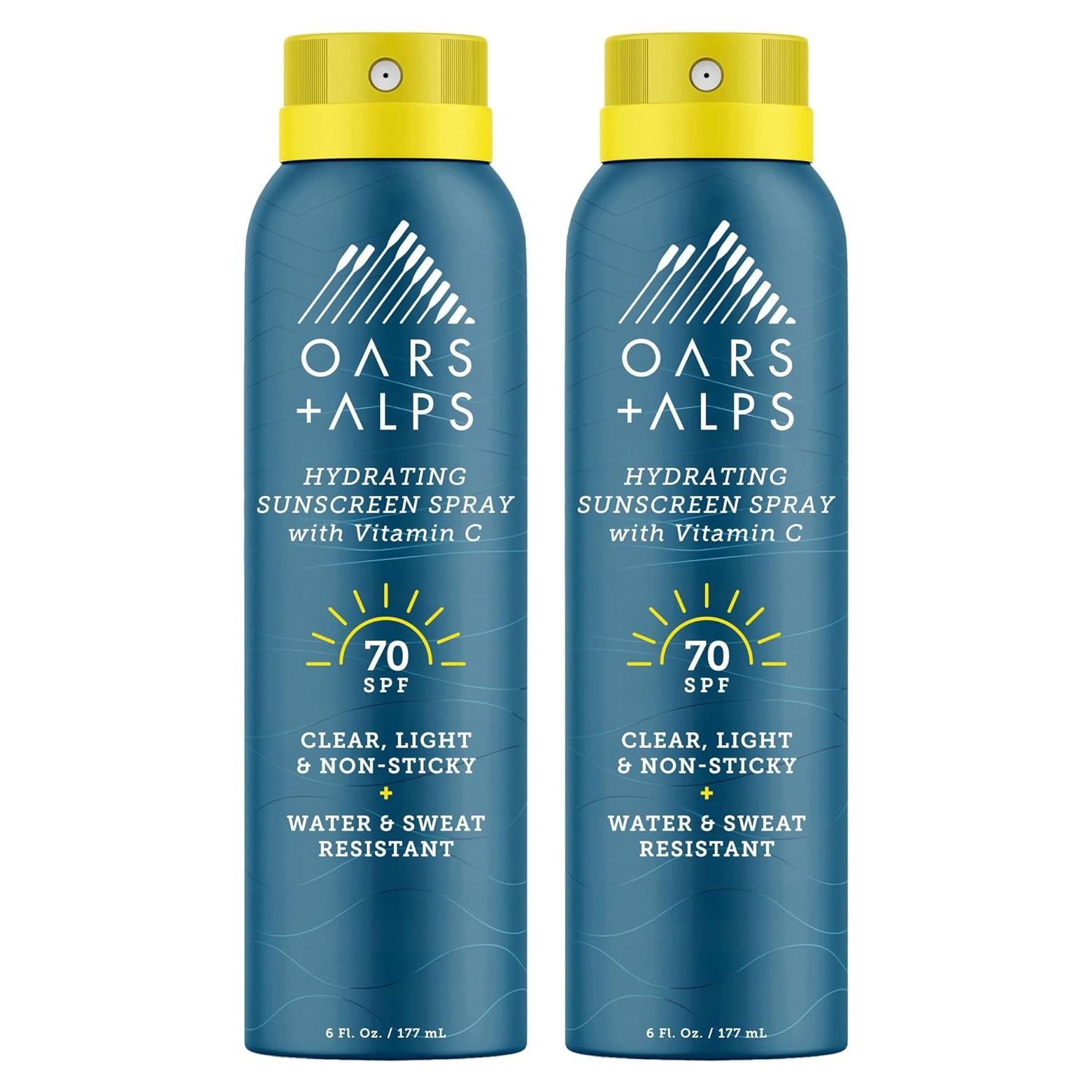 Spray Solar Hidratante Oars + Alps SPF 70, 170 g, Paquete de 2