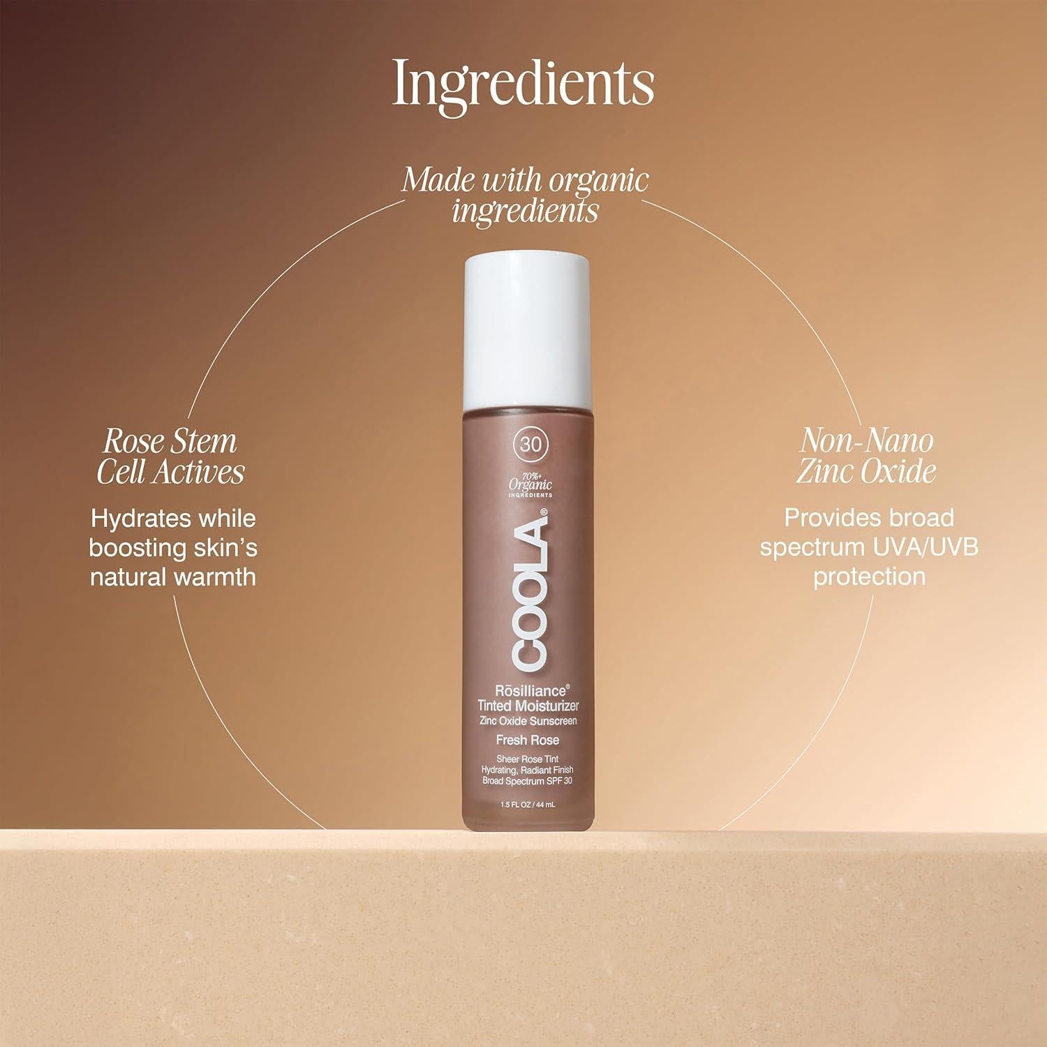 Hidratante Tinte Orgánico COOLA Rosilliance SPF 30 44 ml