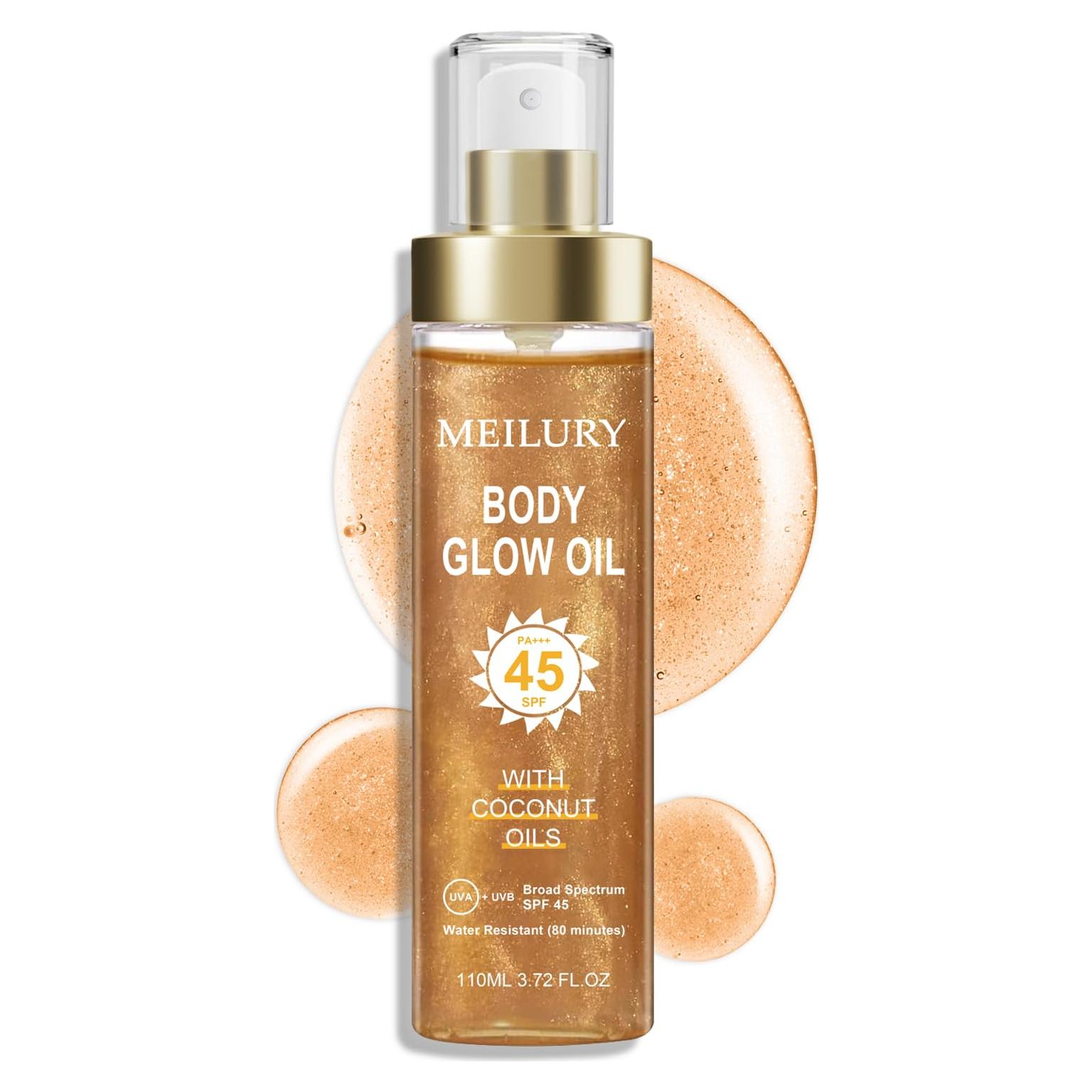 Aceite Brillante Corporal Meilury SPF 45 Hidratante 109.8 ml