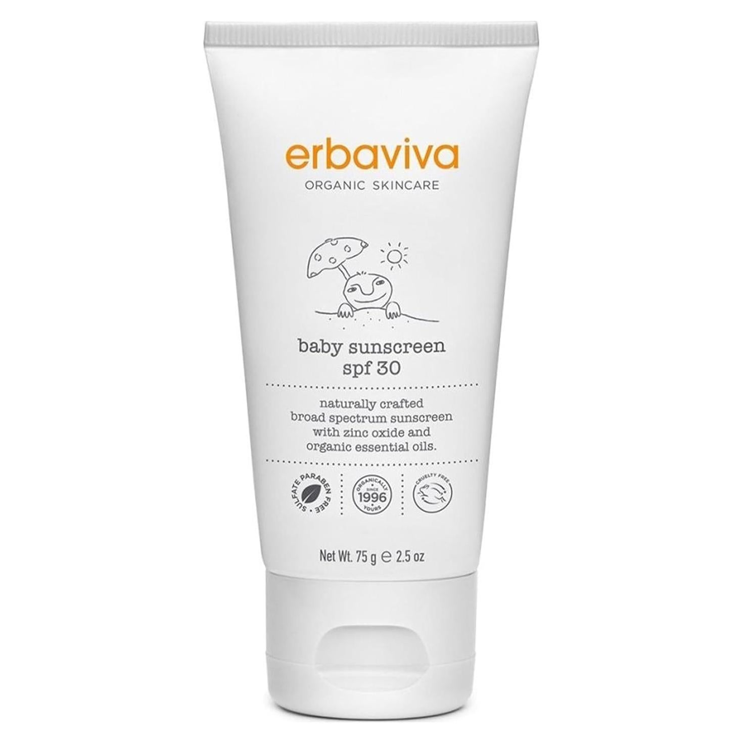 Protector Solar Orgánico para Bebés Erbaviva 75 ml - UVA/UVB