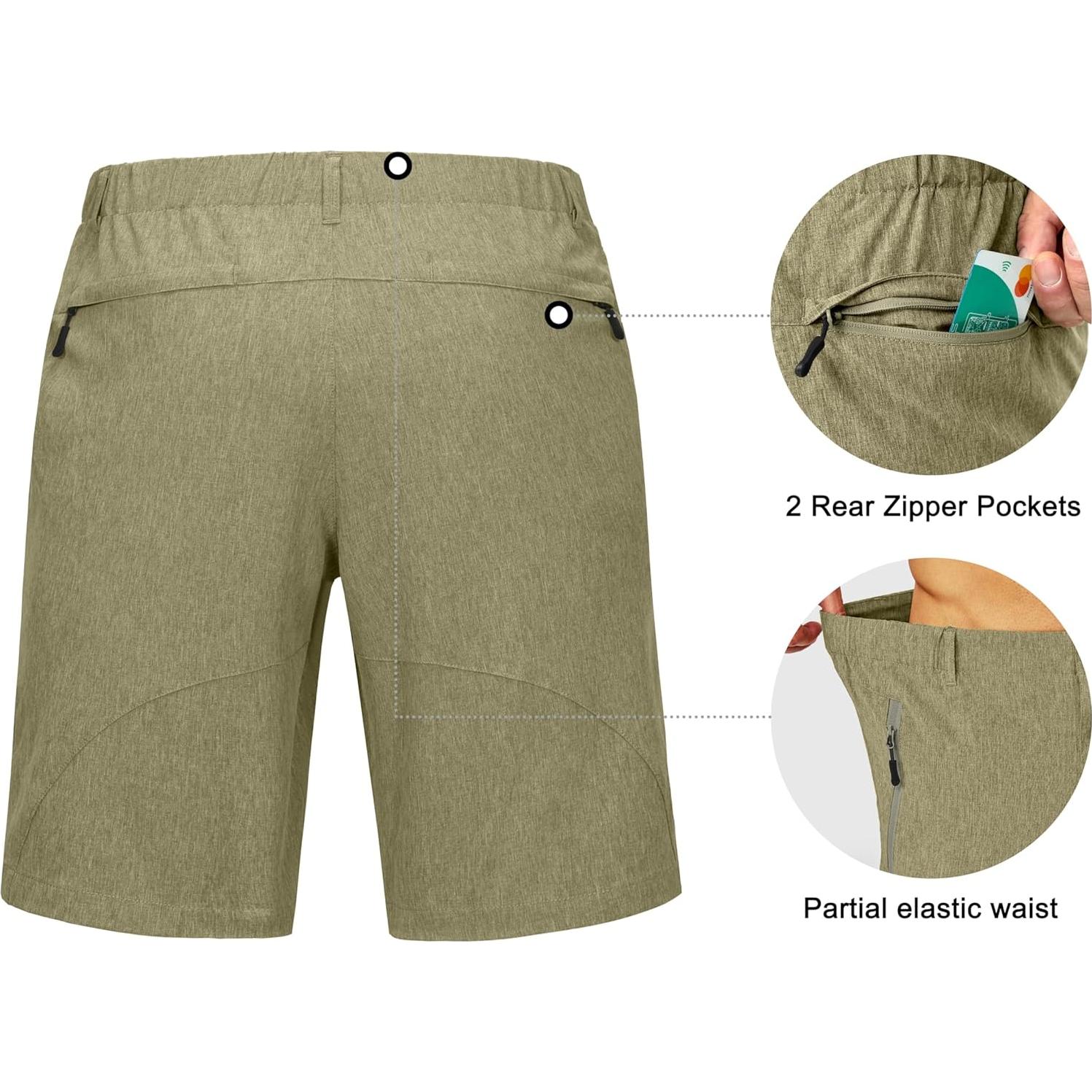 Pantalones Cortos Cargo Rápido Secado Hombre LDA Verde Oliva