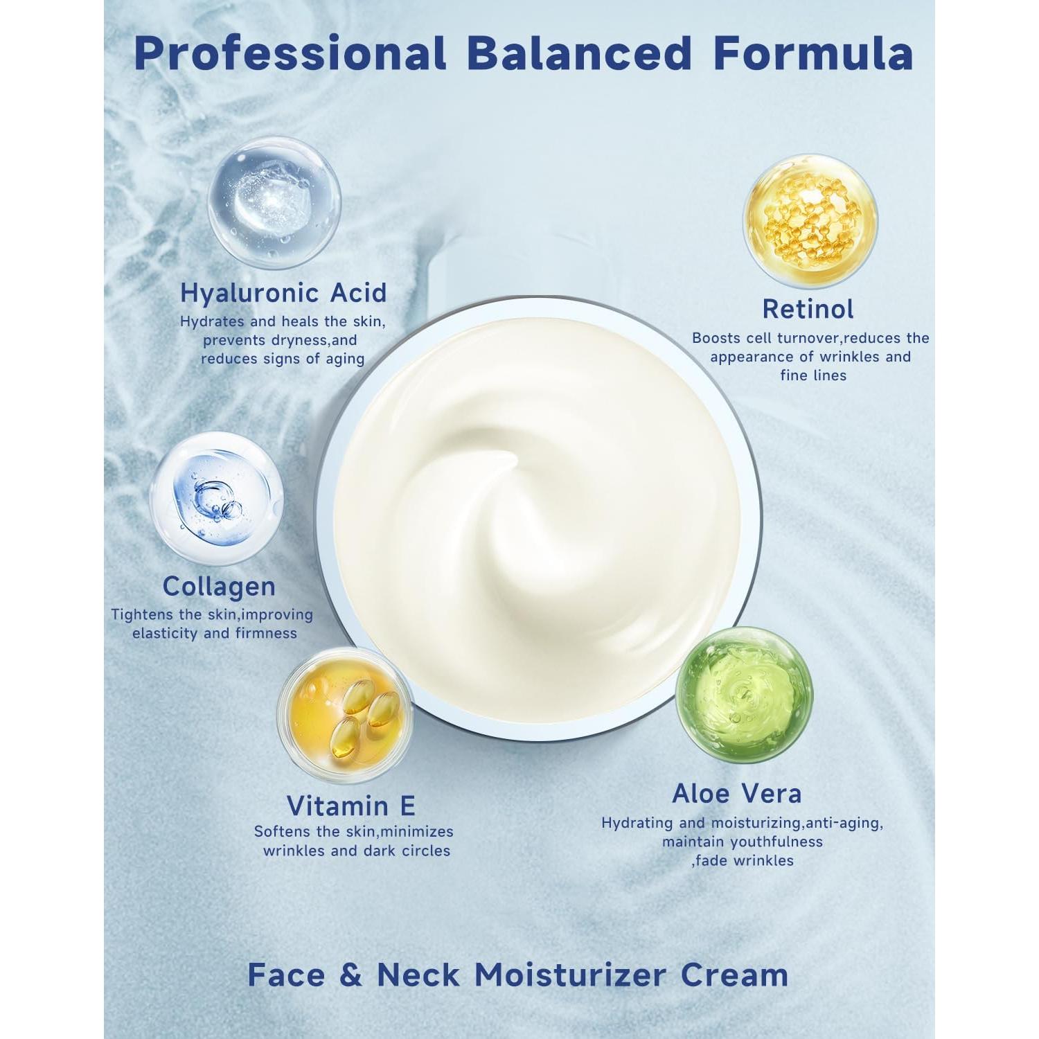 Crema Facial Anti-Envejecimiento Ragkun 50 ml con Retinol y Colágeno