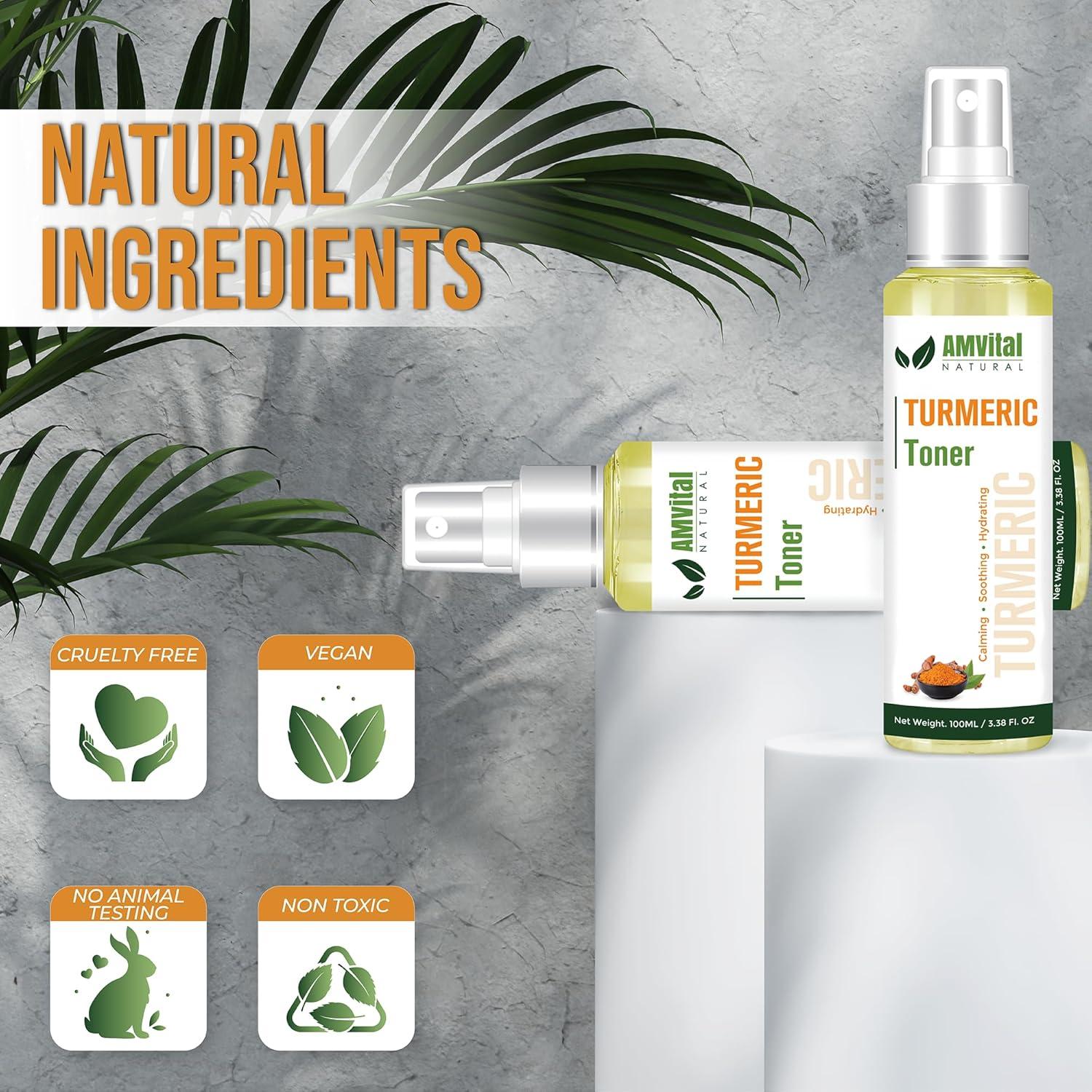 Tónico Facial de Cúrcuma AMVital para Piel Grasa 140g - Manchas Oscuras