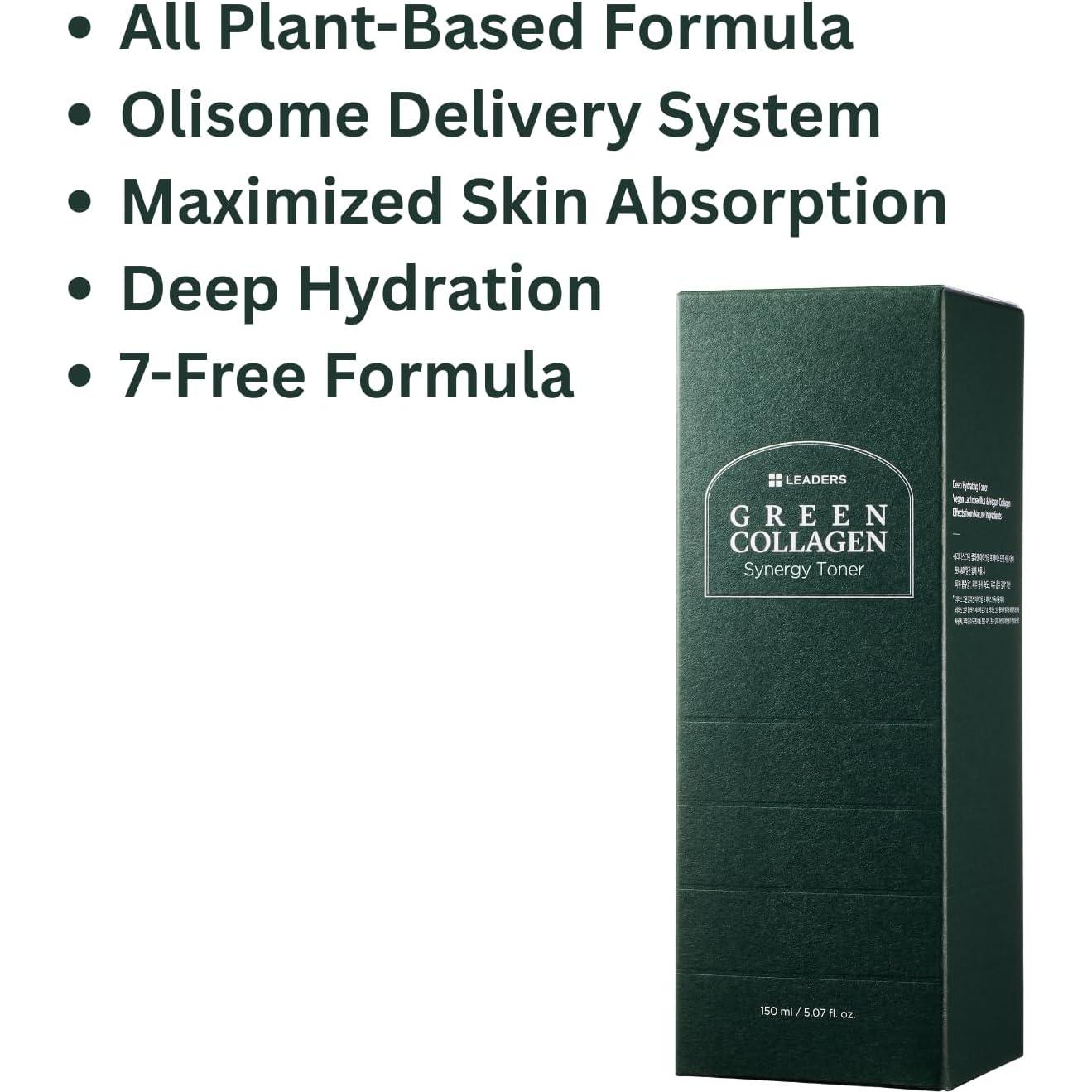 Tónico Hidratante de Colágeno Verde Leaders 150ml - Fórmula Botánica