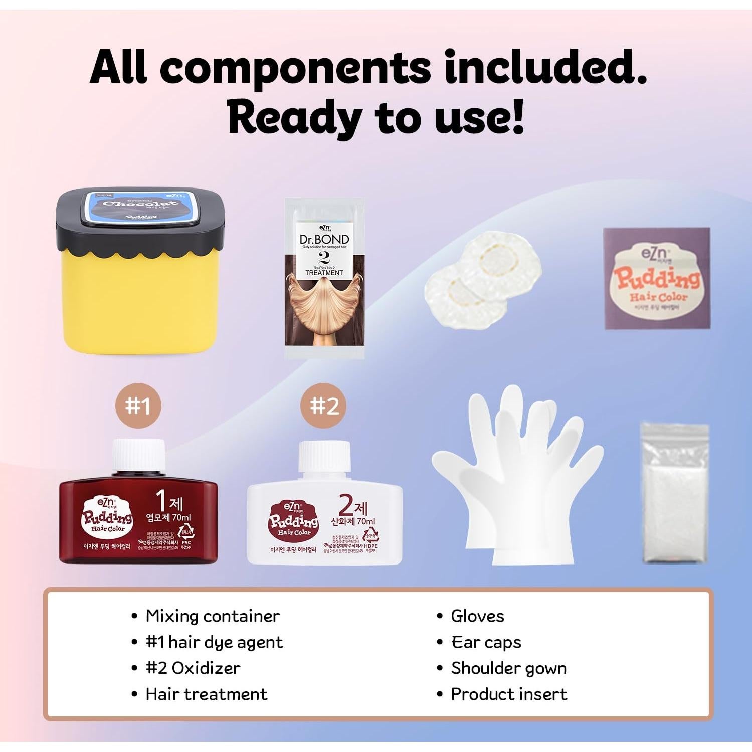 Tinte para Cabello eZn Pudding Rosa Sin Amoníaco 272g