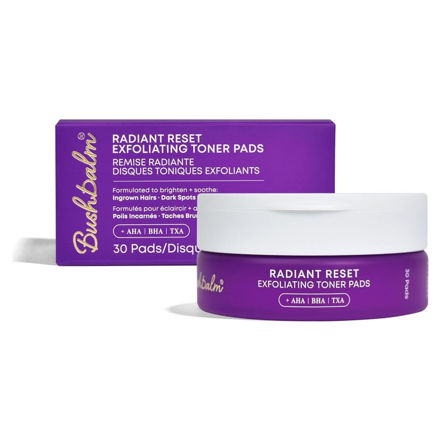 Almohadillas Exfoliantes Bushbalm Reinicio Radiante 30 Unidades
