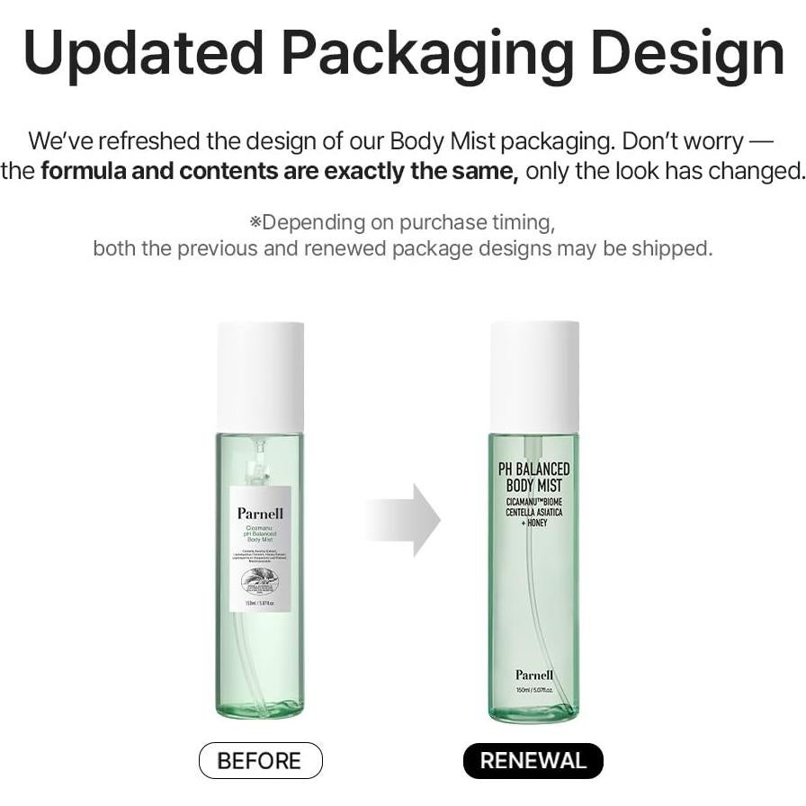 Mist Corporal Parnell 150ml - Centella Asiática y Ácido Hialurónico