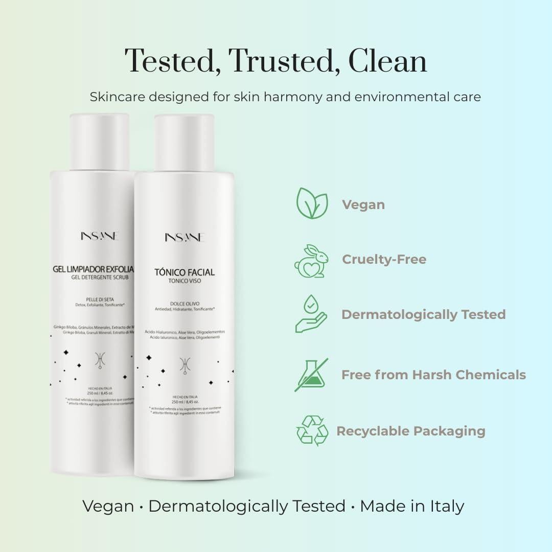 Gel Limpiador Exfoliante Vegano Insane Glow - 200ml - Ácido Hialurónico