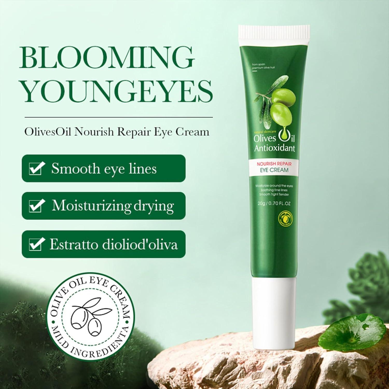 Olive Oil Hydrating Eye Gel Cream Reduces Dark Circles Moisturizes Eye Moisturizer Cream Reduce Fine Lines 20g