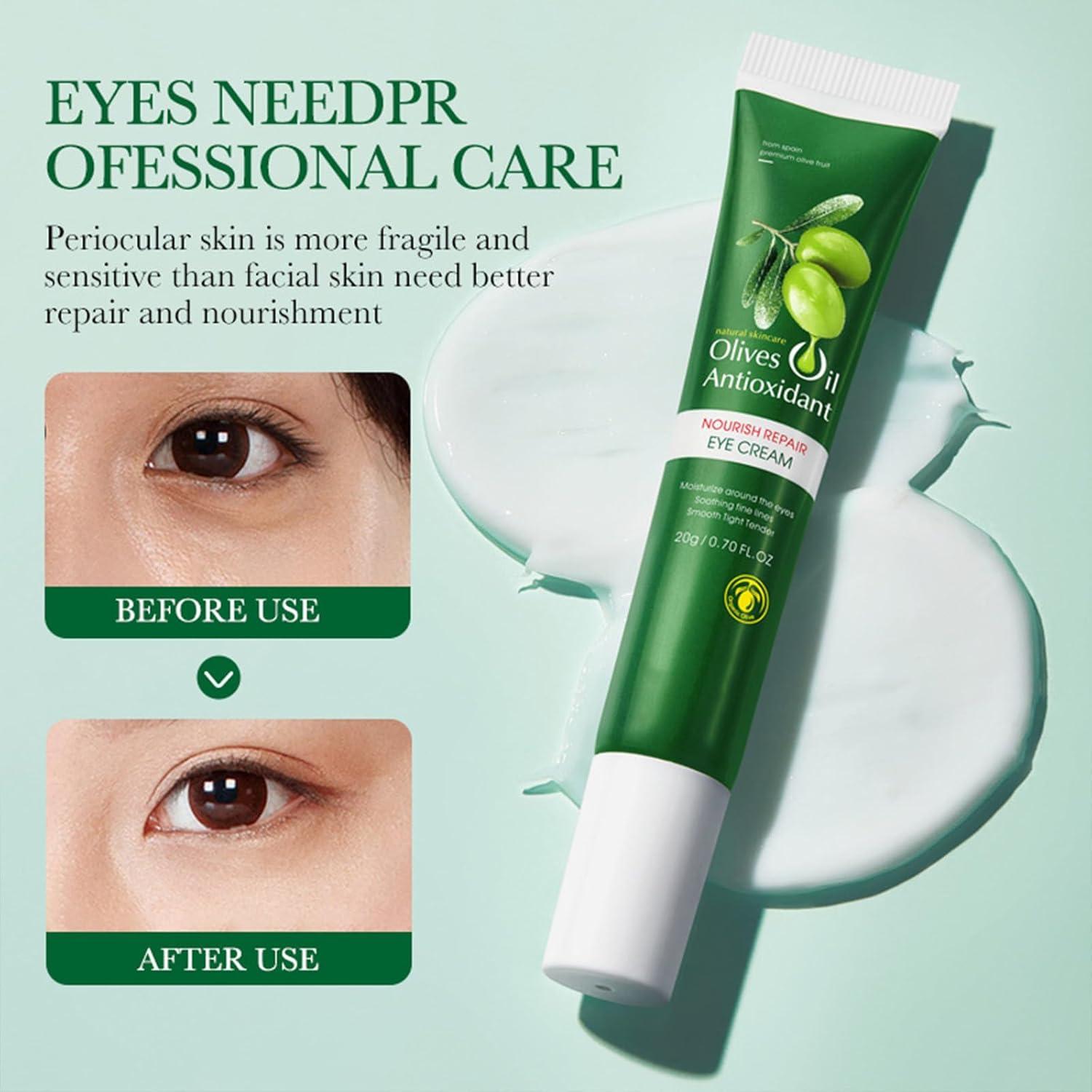 Olive Oil Hydrating Eye Gel Cream Reduces Dark Circles Moisturizes Eye Moisturizer Cream Reduce Fine Lines 20g
