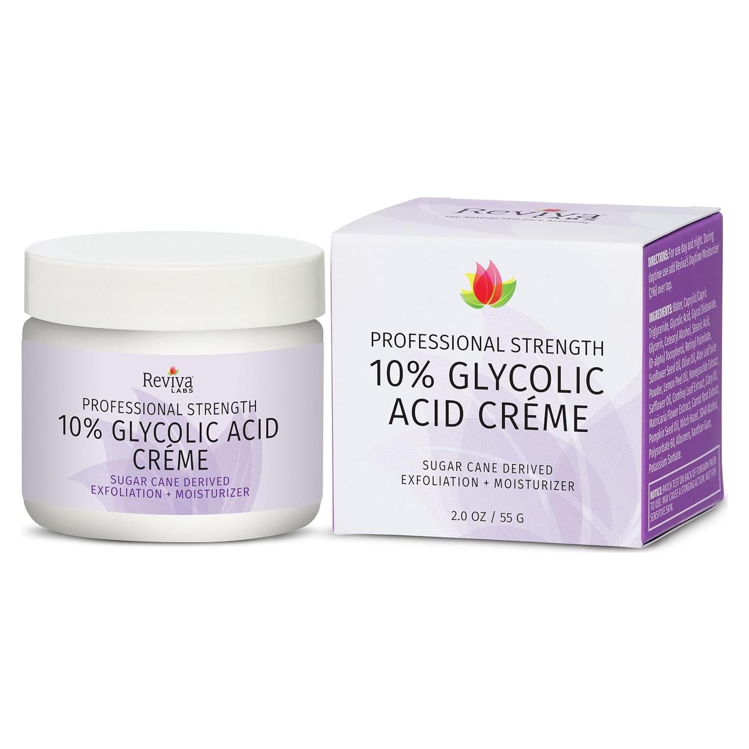 Crema Facial Reviva Labs 10% Ácido Glicólico Hidratante 79g