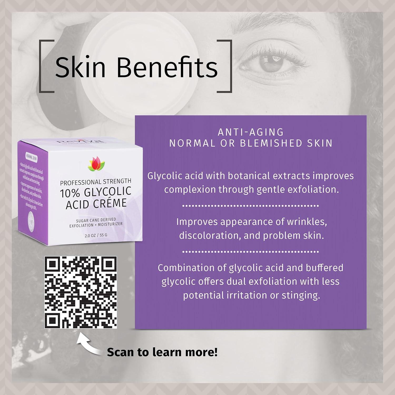 Crema Facial Reviva Labs 10% Ácido Glicólico Hidratante 79g