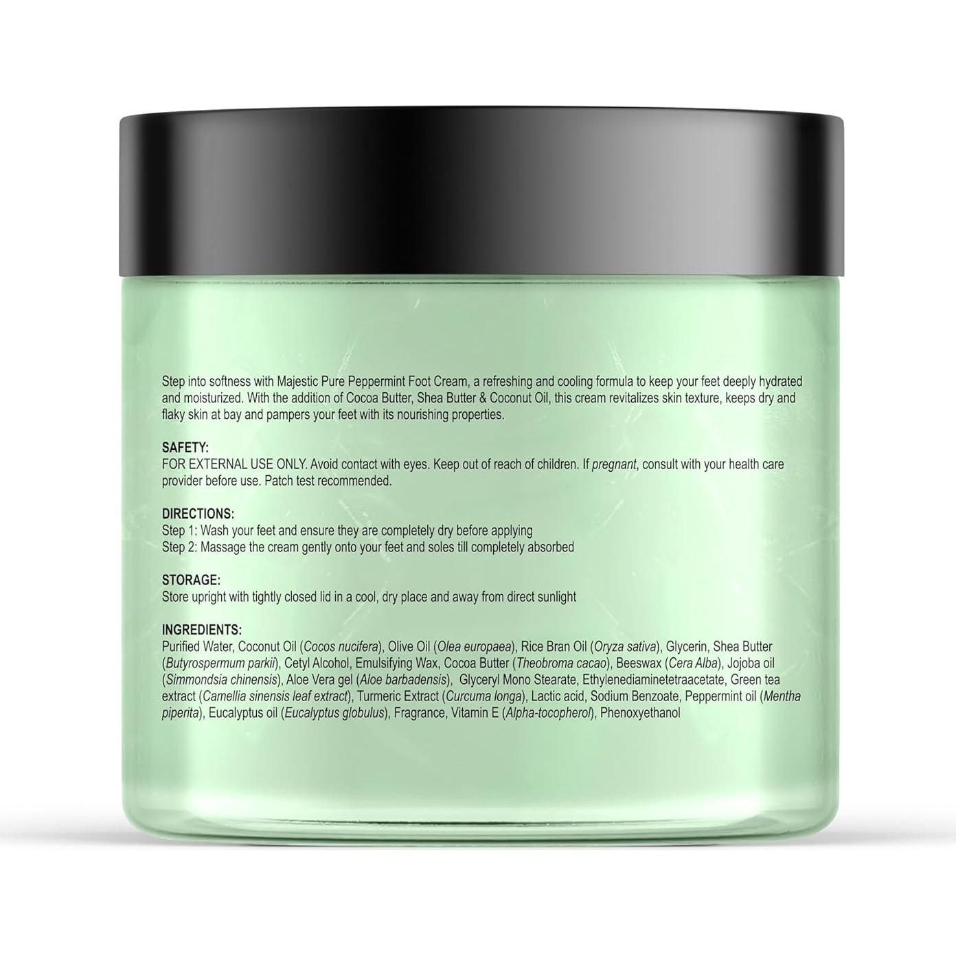 Crema para Pies Calentadora Majestic Pure 226.8 g - Menta