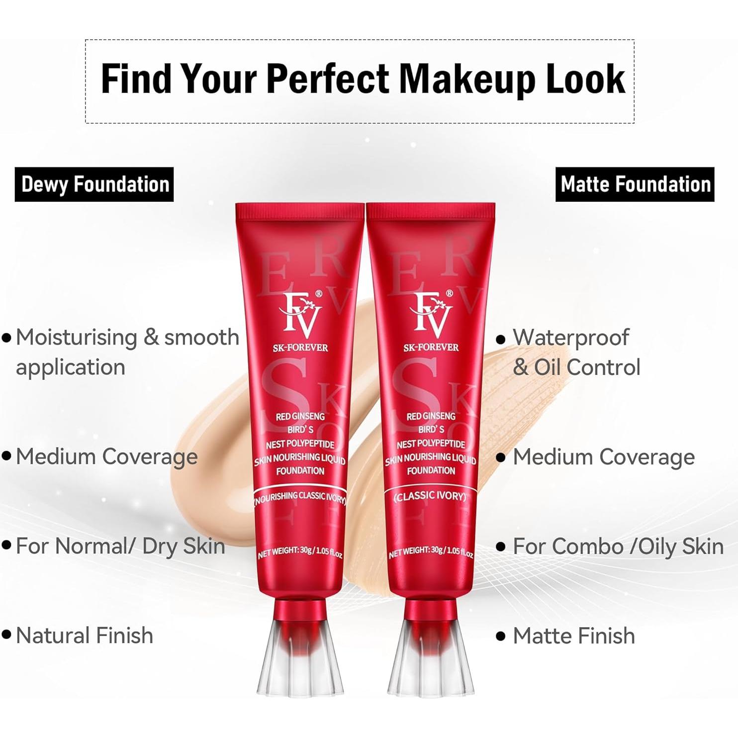 Base Líquida Impermeable FV 30 ml Acabado Mate Marfil Clásico