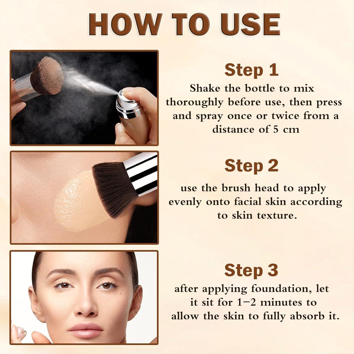 Base de Maquillaje Airbrush LZXLUKGIR 02 Beige Hidratante