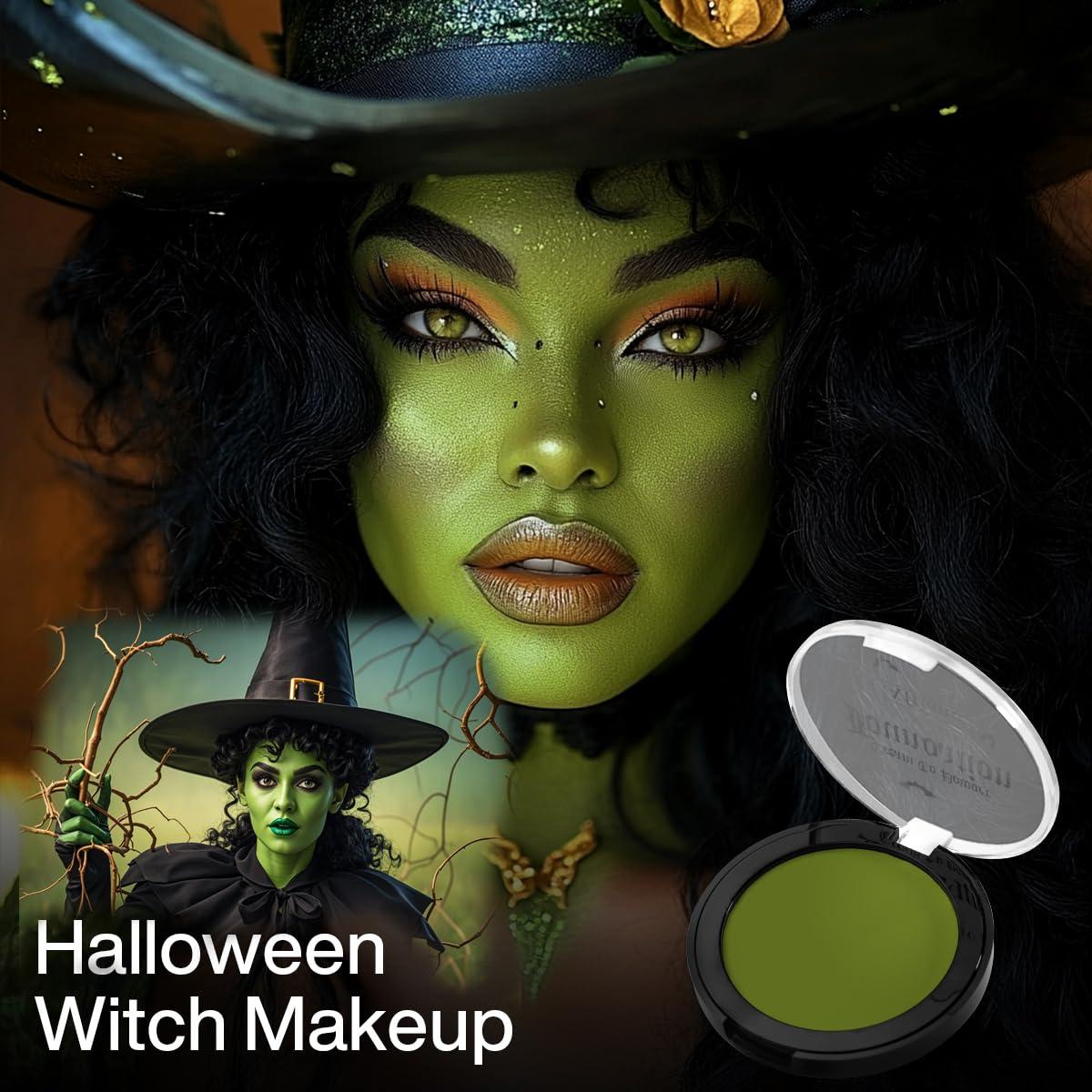 Pintura Facial Verde Oliva No Tóxica para Halloween 50g