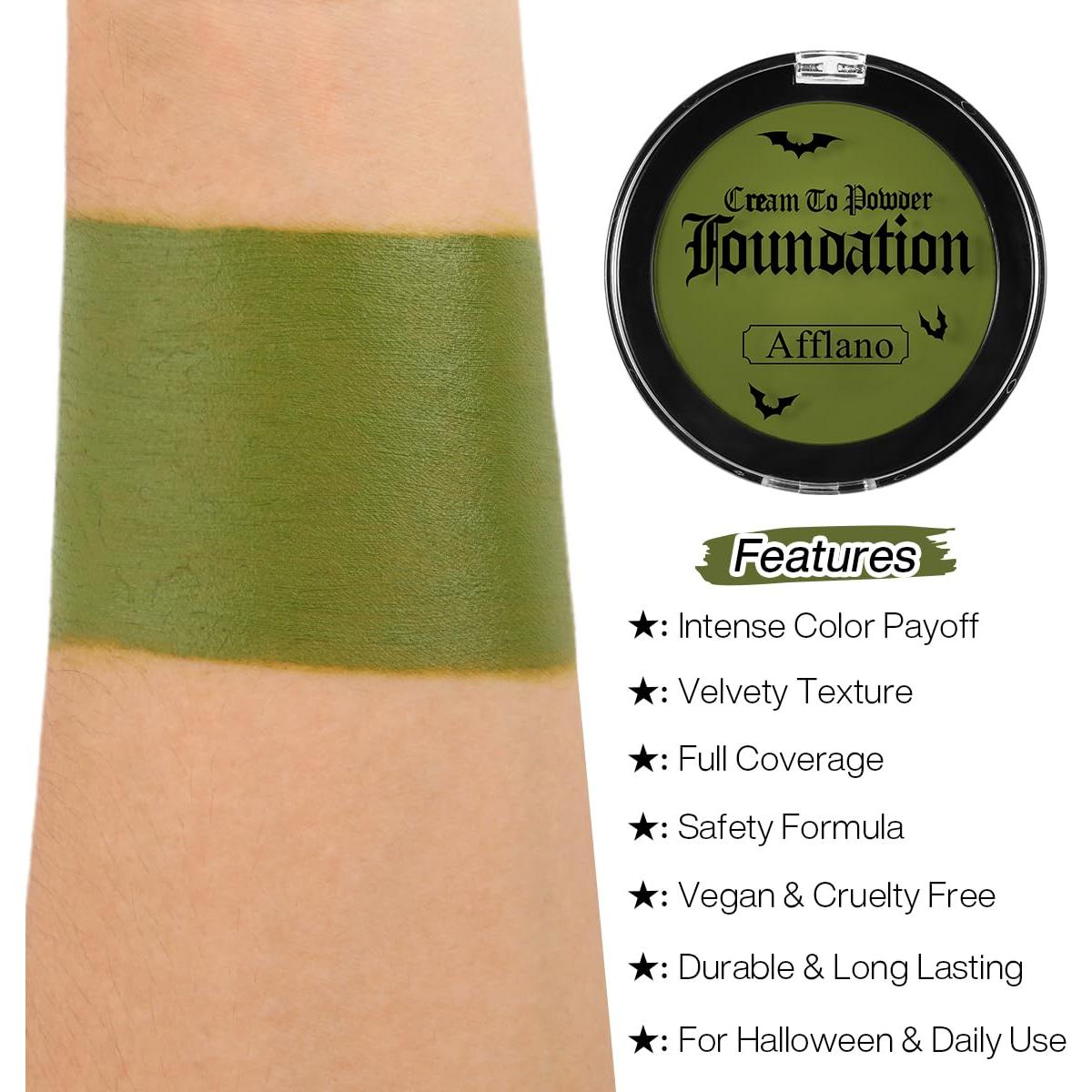 Pintura Facial Verde Oliva No Tóxica para Halloween 50g