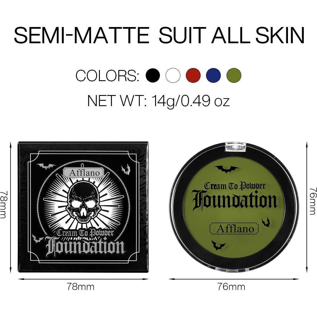 Pintura Facial Verde Oliva No Tóxica para Halloween 50g