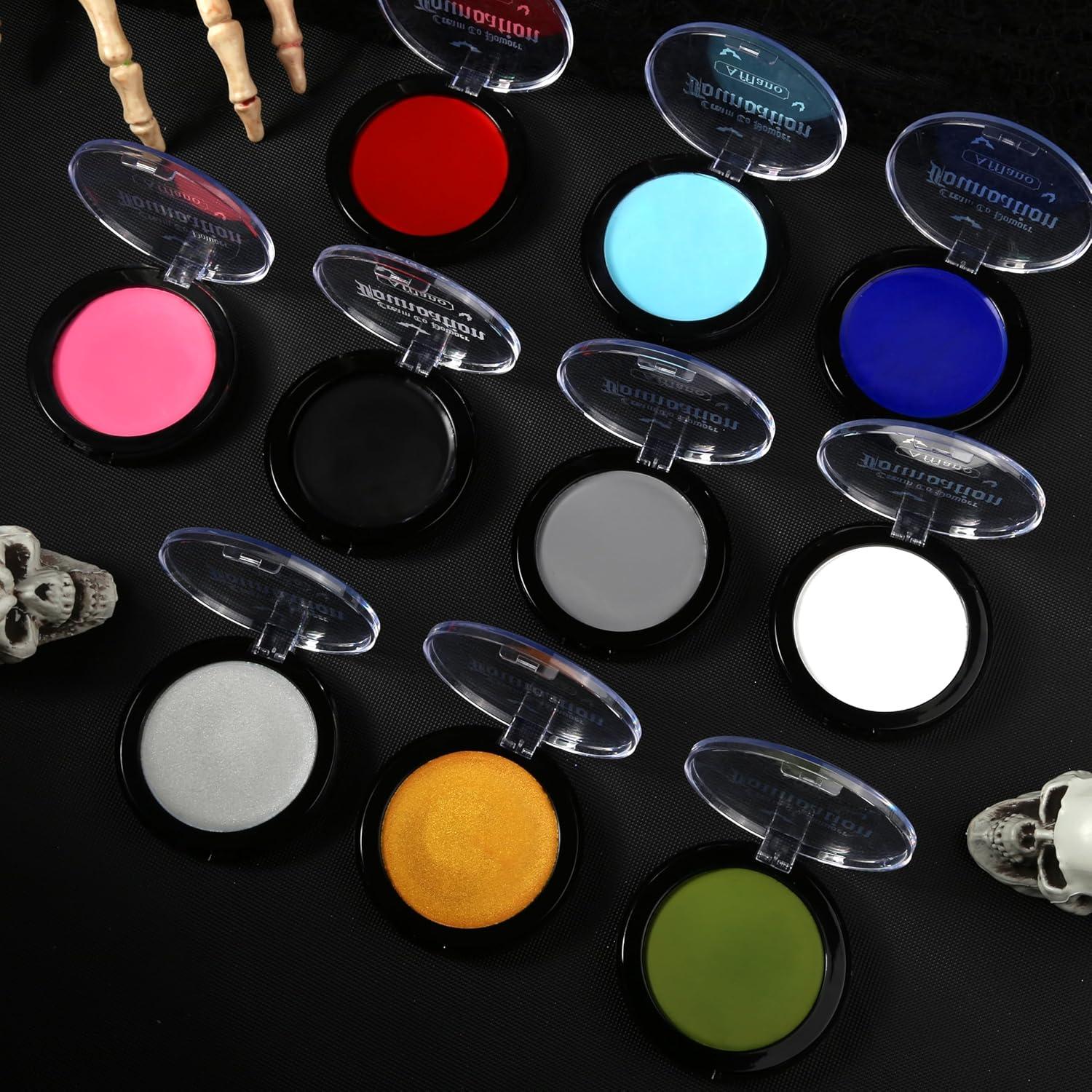 Pintura Facial Verde Oliva No Tóxica para Halloween 50g