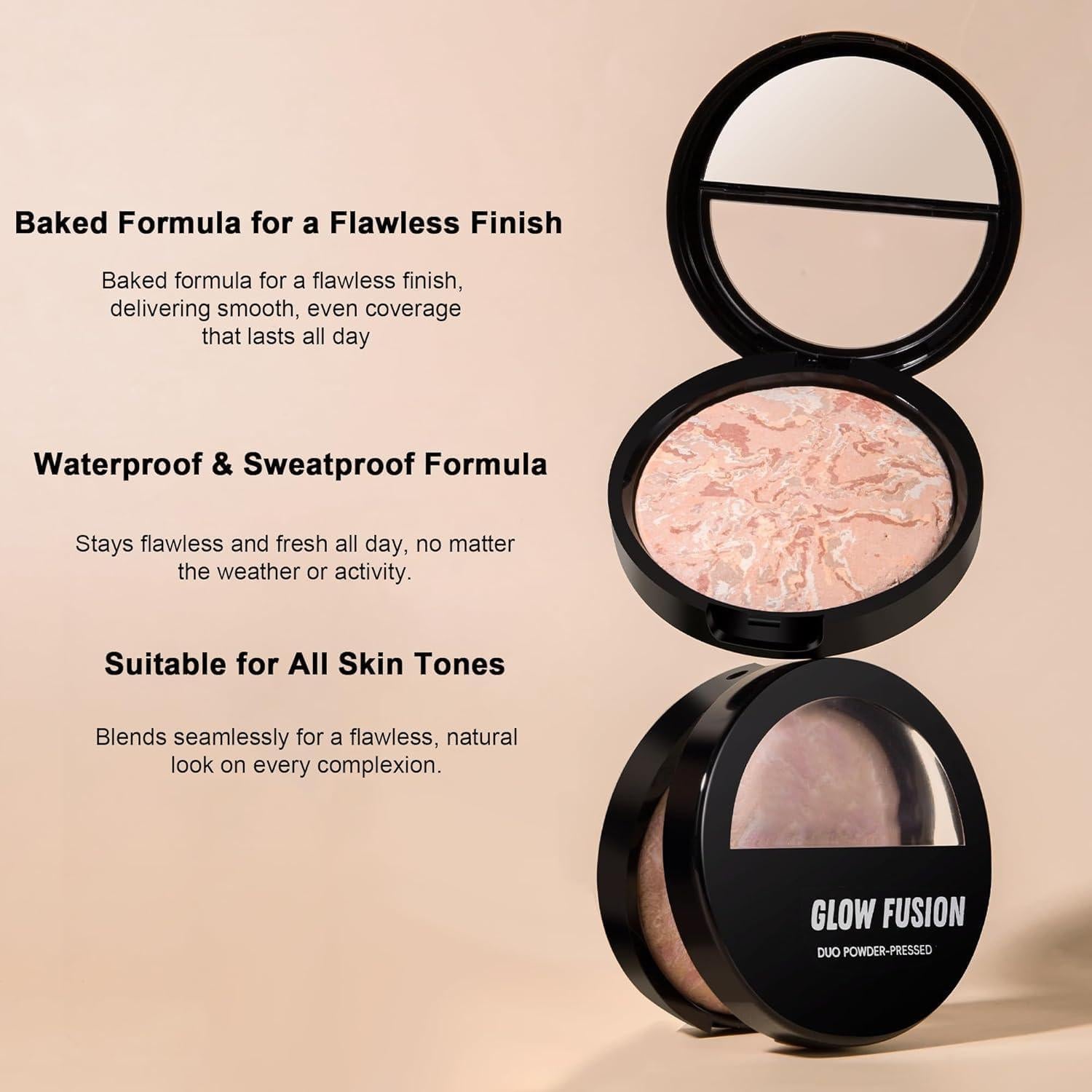 Polvo Fijador de Maquillaje Horneado BEUKING 15g Acabado Luminoso