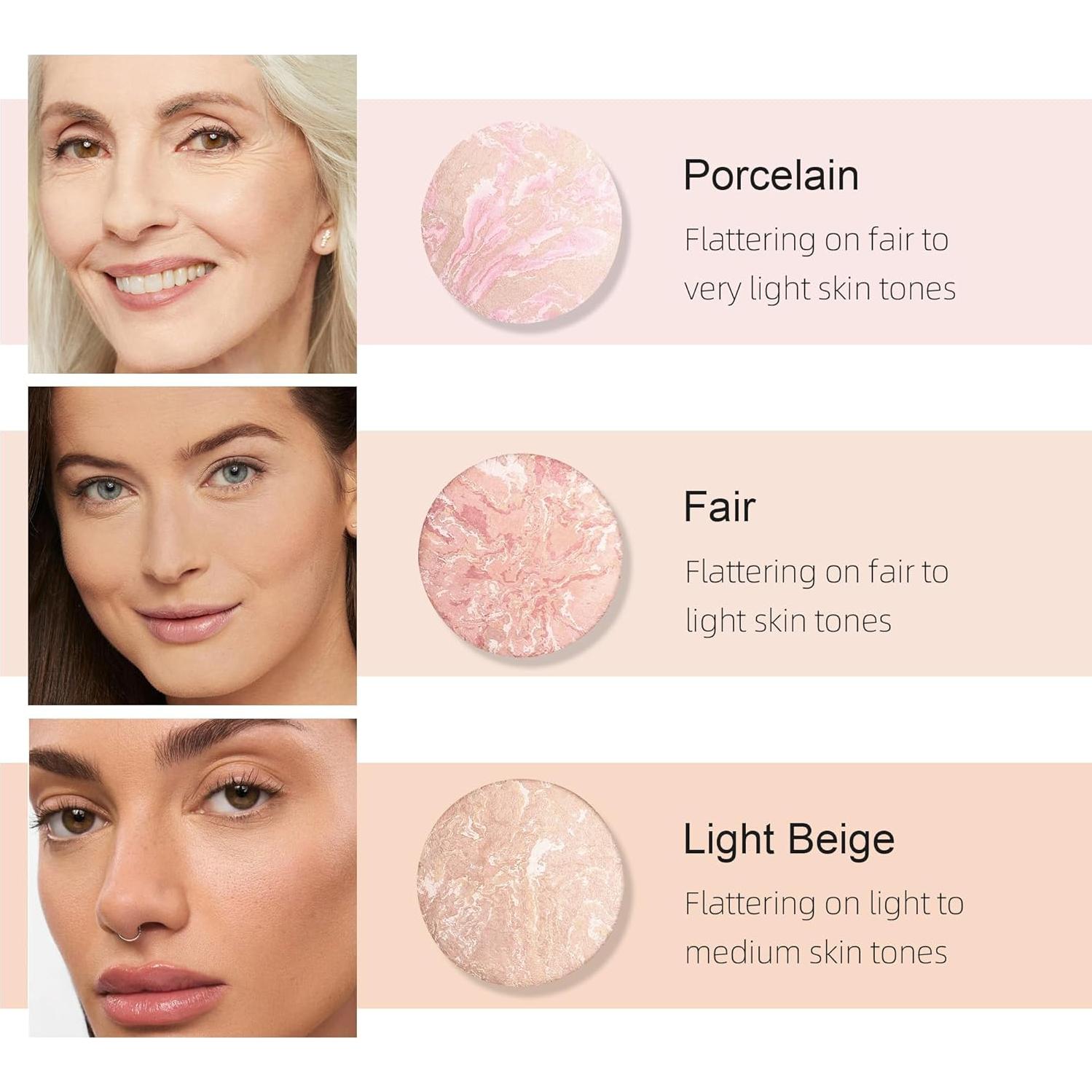 Polvo Fijador de Maquillaje Horneado BEUKING 15g Acabado Luminoso