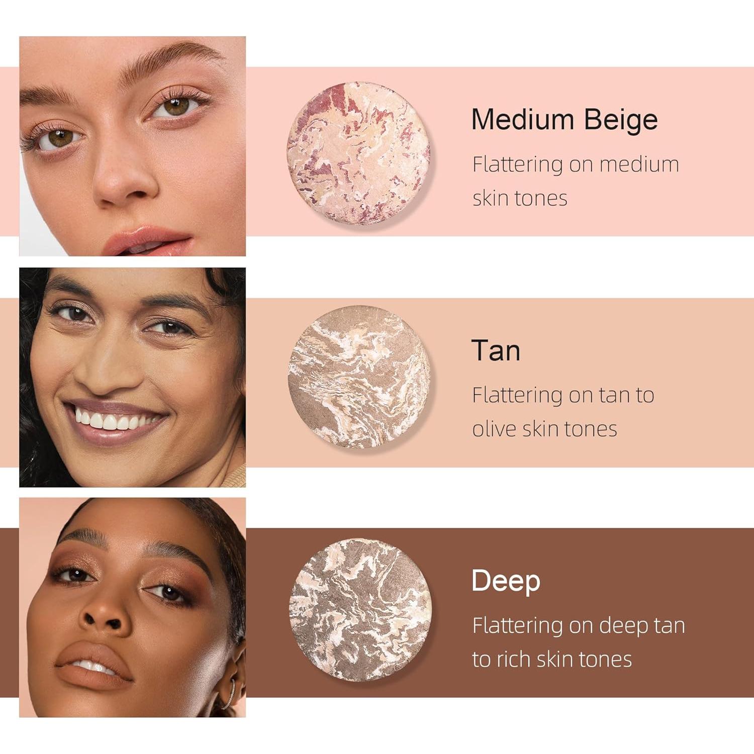 Polvo Fijador de Maquillaje Horneado BEUKING 15g Acabado Luminoso