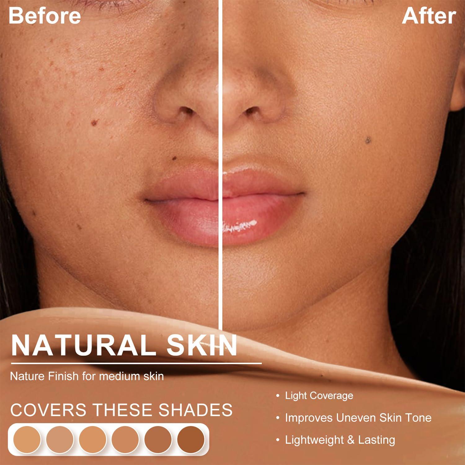 Base de Maquillaje HECI BEAUTY 2x12ml Color Claro Cobertura Ligera