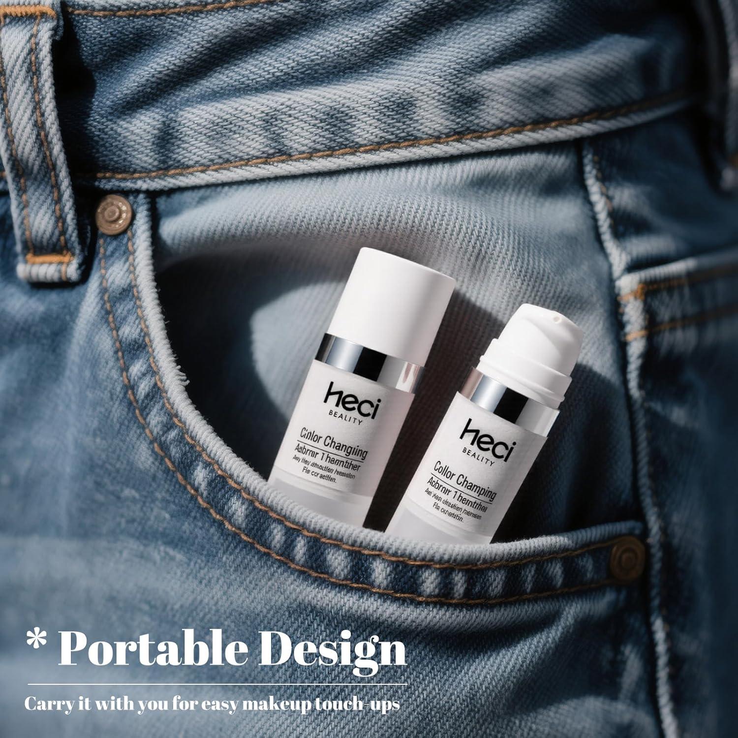 Base de Maquillaje HECI BEAUTY 2x12ml Color Claro Cobertura Ligera