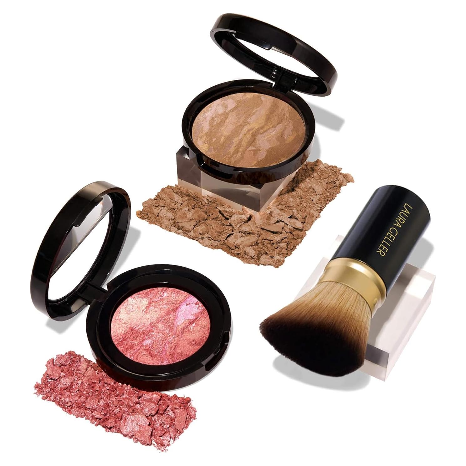 Kit de Maquillaje Laura Geller: Base Baked Balance-N-Brighten Arena + Rubor Tropical