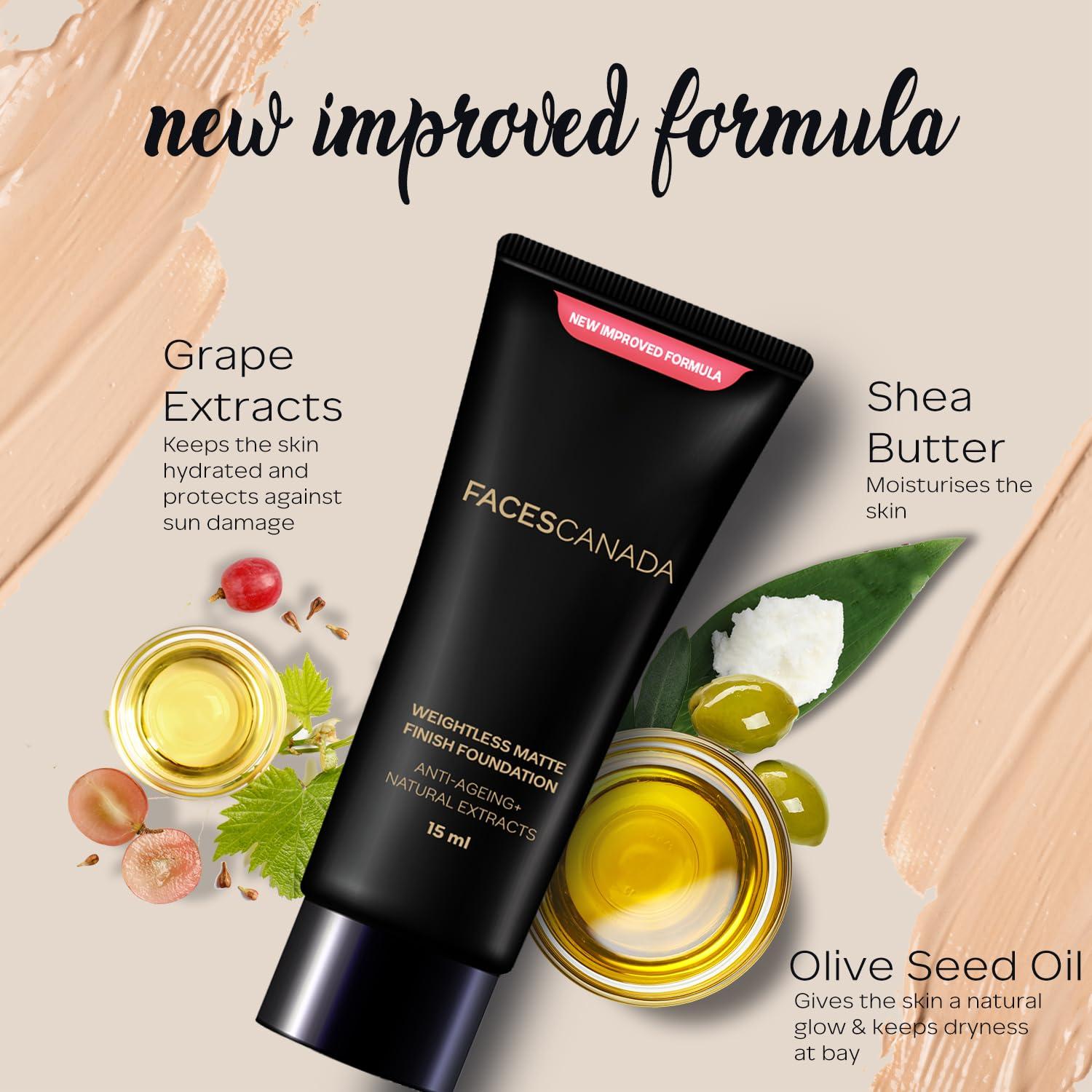 Base Mate Ligera FACESCANADA 15ml - Cobertura Completa Antienvejecimiento